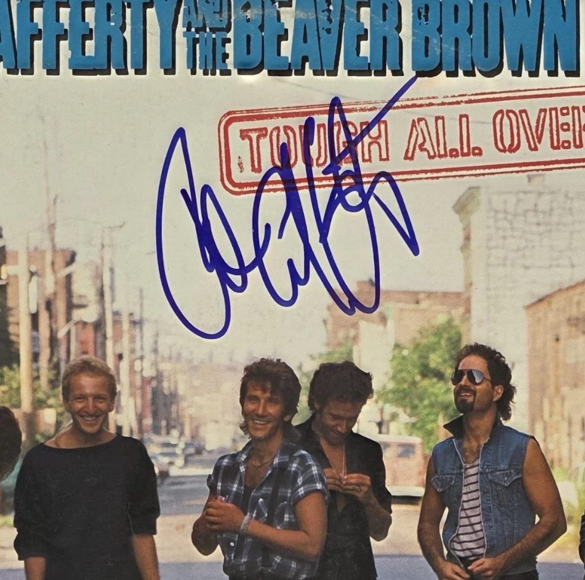 John Cafferty Signed Tough All Over Album COA Proof Autographed Vinyl Record, изображение 3
