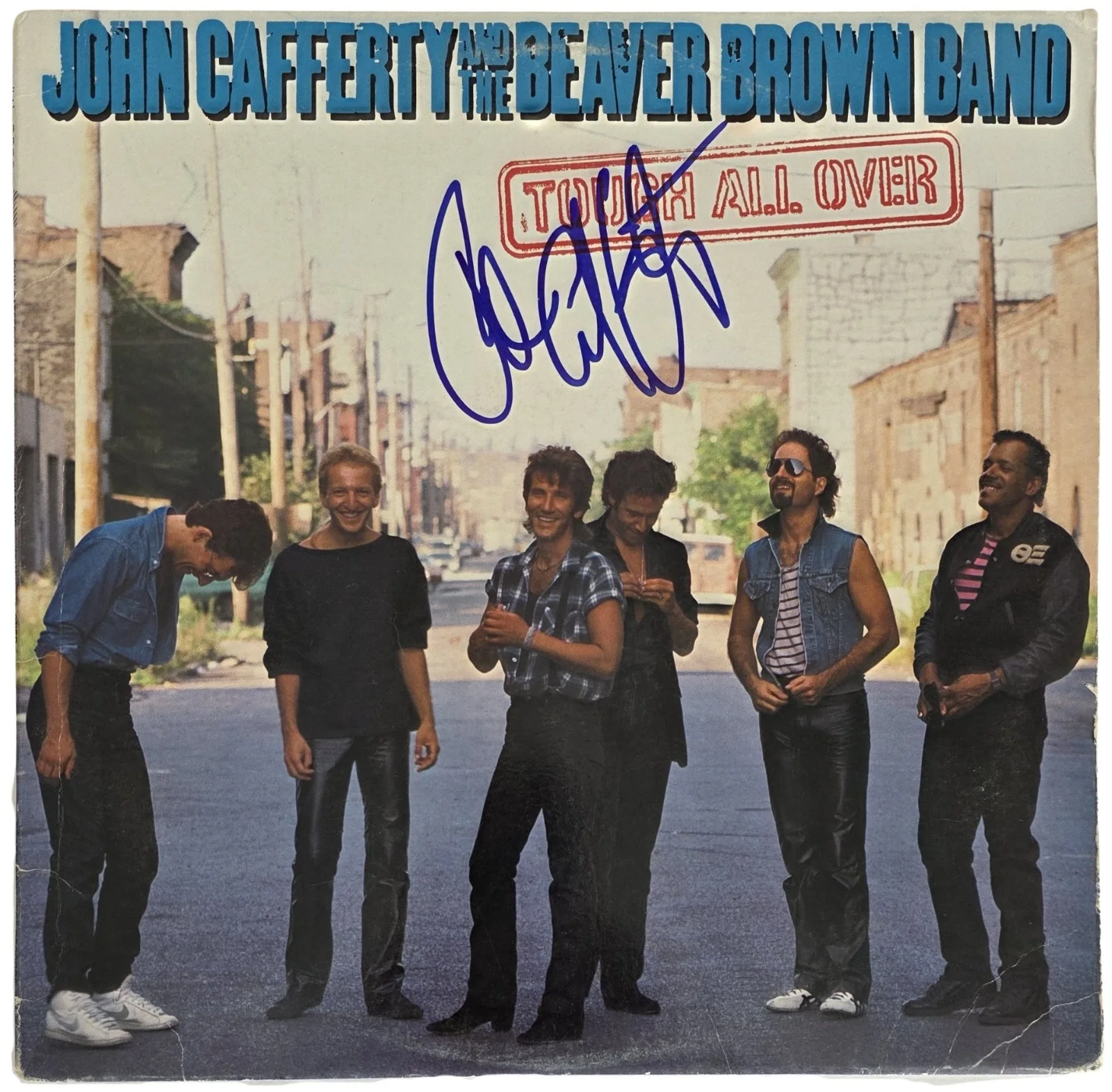 John Cafferty Signed Tough All Over Album COA Proof Autographed Vinyl Record, изображение 4
