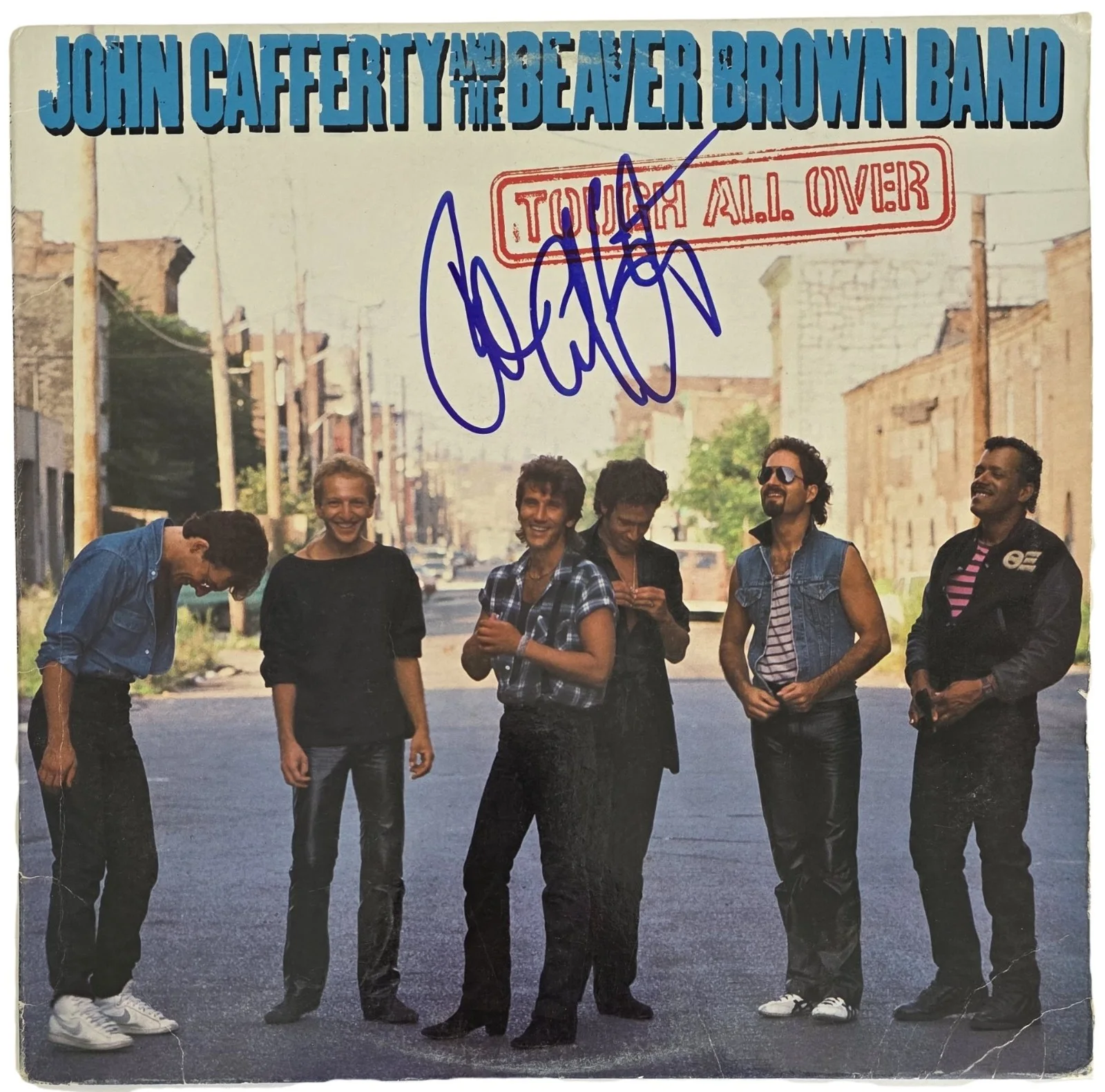 John Cafferty Signed Tough All Over Album COA Proof Autographed Vinyl Record, изображение 5