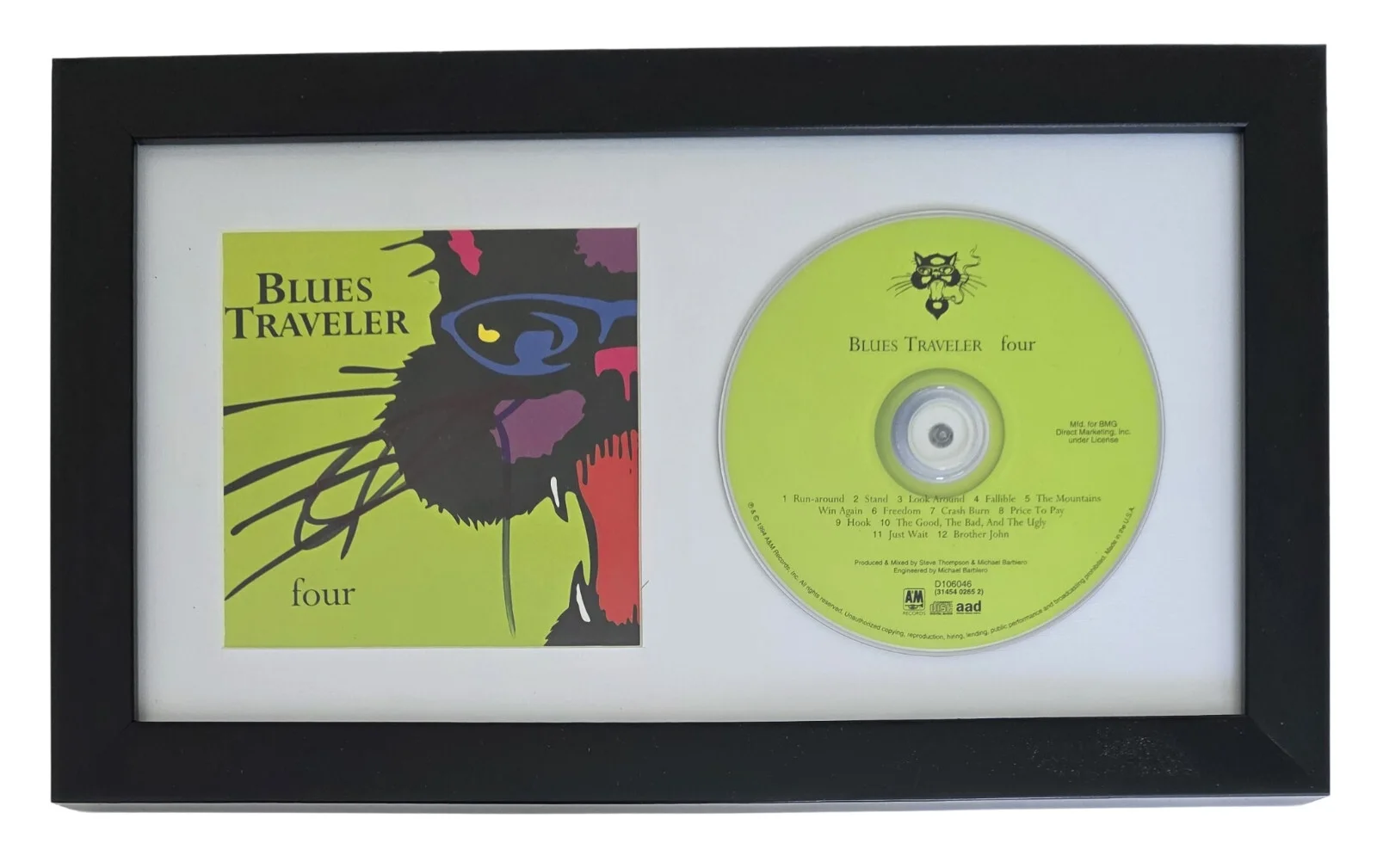 John Popper Signed Blues Traveler Four CD COA Proof Autographed Framed CD, image 2