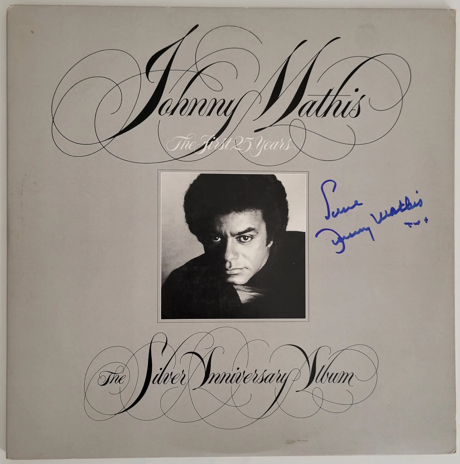 Johnny Mathis signed The First 25 years album vinyl COA exact proof autographed, image 3