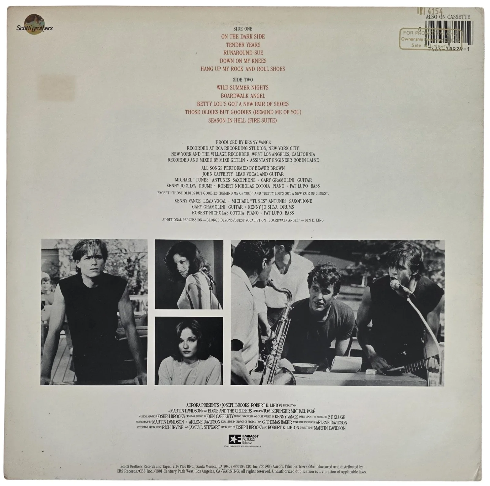 John Cafferty Signed Eddie & The Cruisers Soundtrack Album COA Proof Autographed, image 5