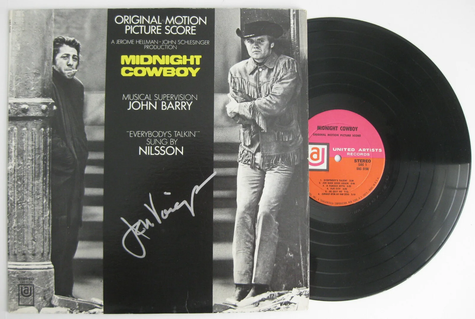 Jon Voight — Jon Voight signed autographed Midnight Cowboy album vinyl record proof Beckett, image 3