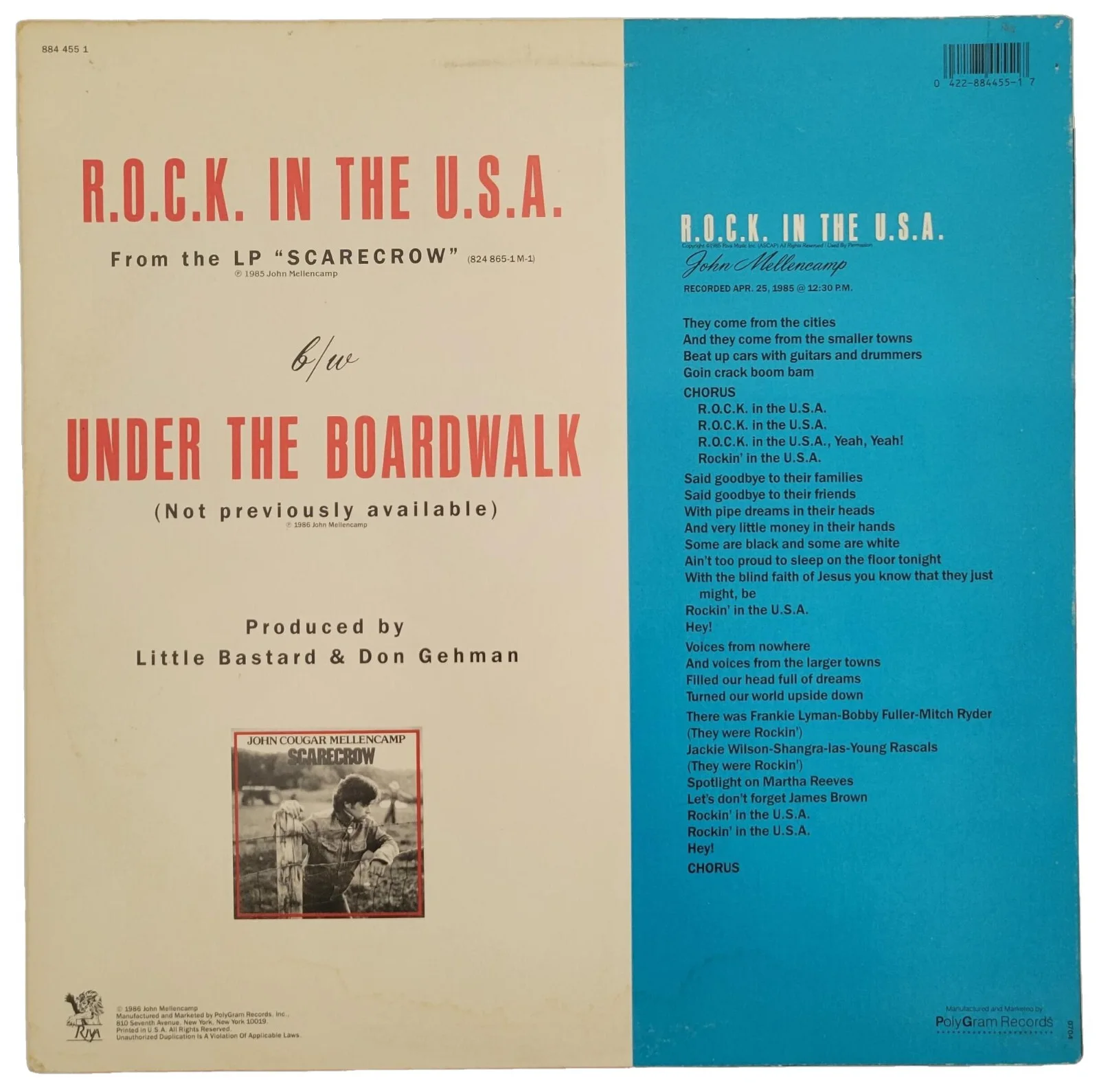 John Cougar Mellencamp signed Rock in the USA album COA proof autographed vinyl, изображение 4