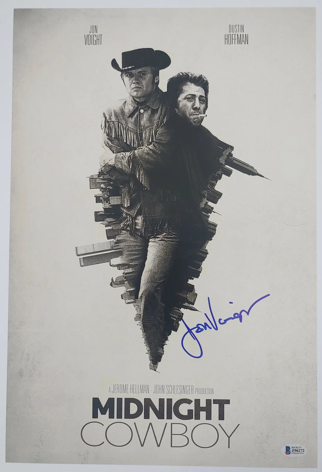 Jon Voight — Jon Voight signed 12x18 Midnight Cowboy movie photo poster exact proof Beckett, изображение 2