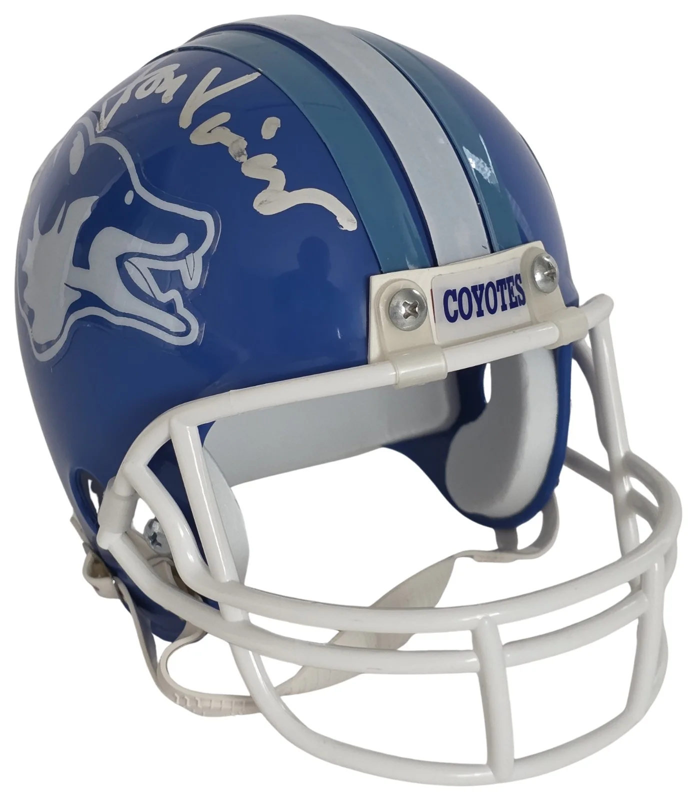 Jon Voight — Jon Voight Signed Varsity Blues Texas Coyotes Mini Helmet Proof COA Bud Kilmer, image 4