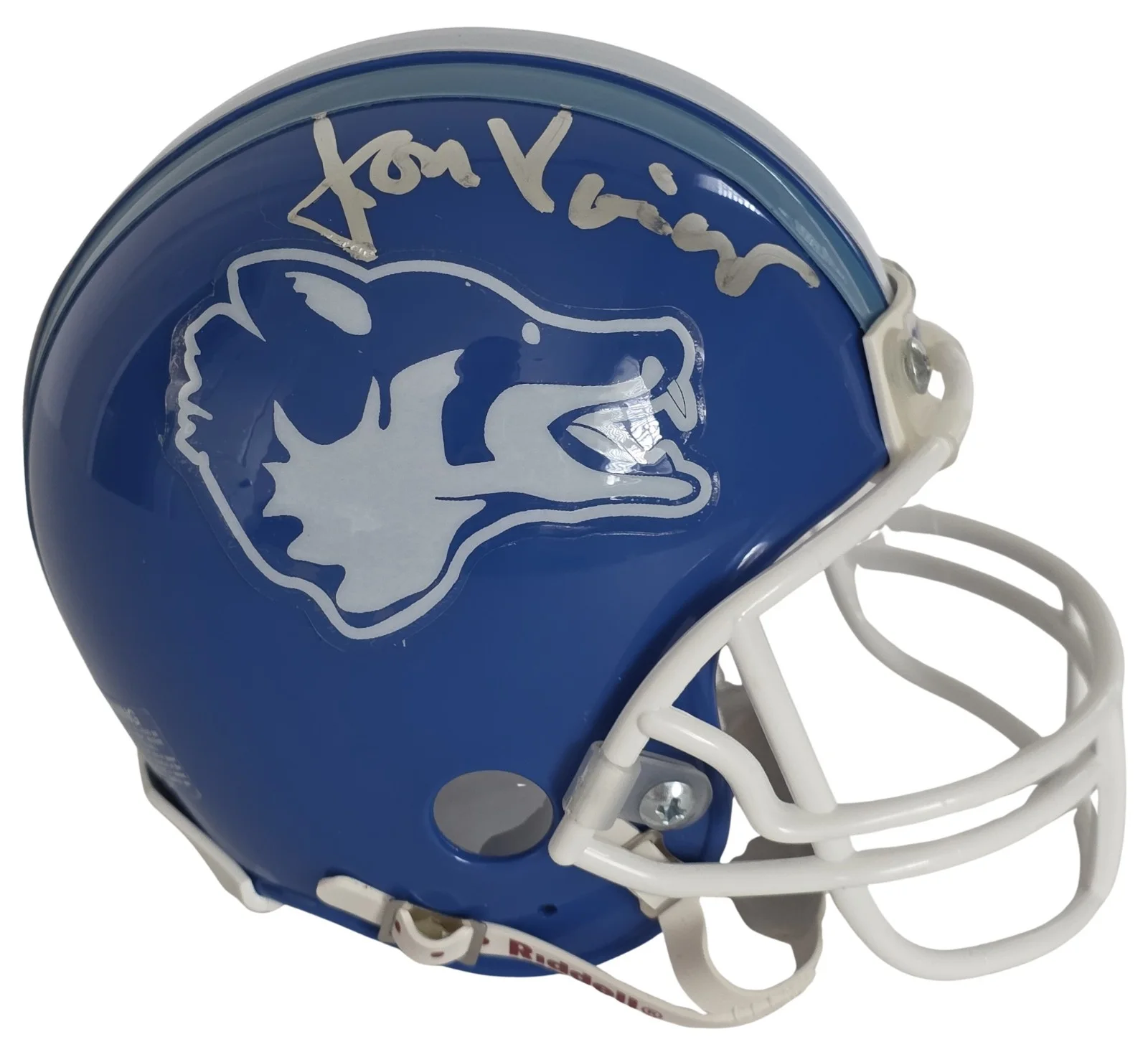Jon Voight — Jon Voight Signed Varsity Blues Texas Coyotes Mini Helmet Proof COA Bud Kilmer, image 5