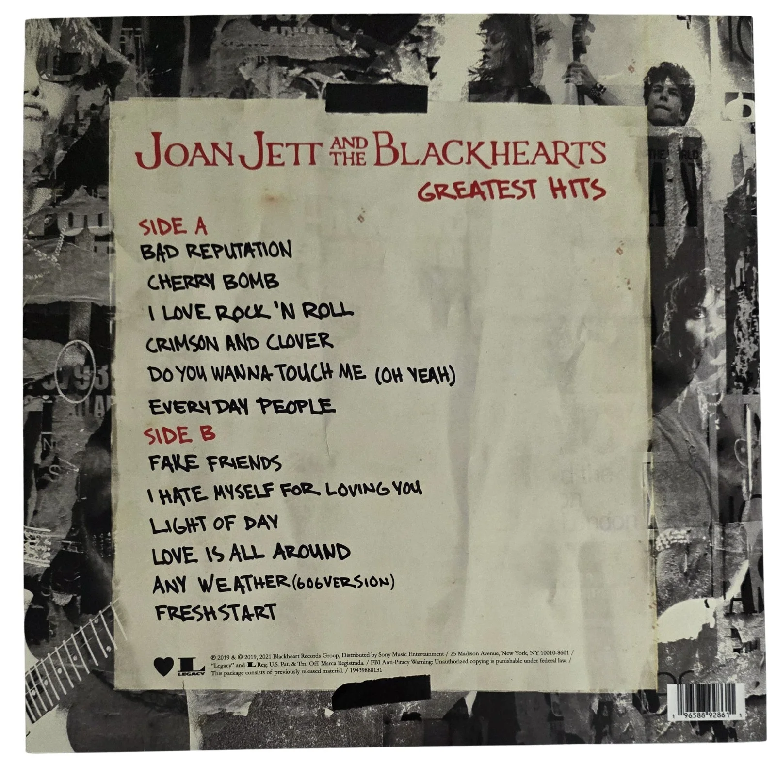 Joan Jett Signed Greatest Hits Album COA Exact Proof Autographed Vinyl Record, image 5