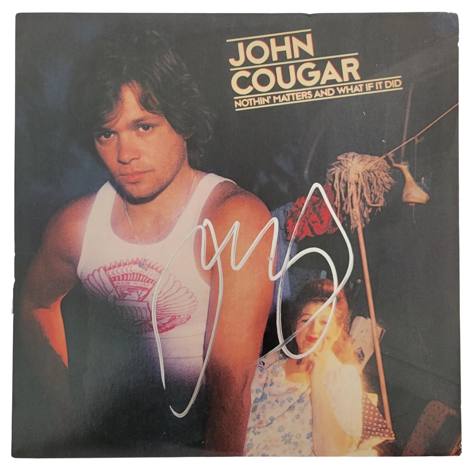 John Cougar Mellencamp signed Nothin Matters and What if it Did album COA proof., изображение 3