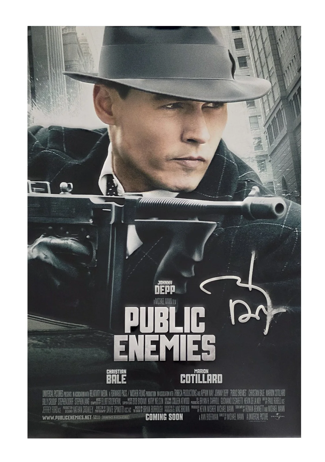 Johnny Depp — Johnny Depp Signed Public Enemies 12x18 Photo Poster COA Proof Autographed, изображение 3