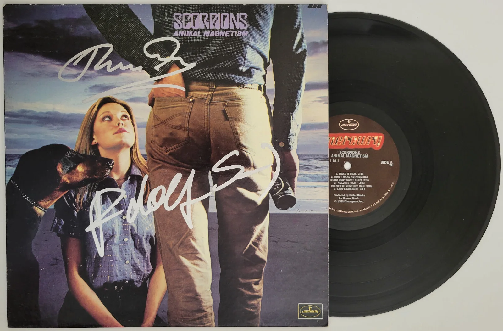Klaus Meine Rudolf Schenker signed Scorpions Animal Magnetism album COA proof, image 2