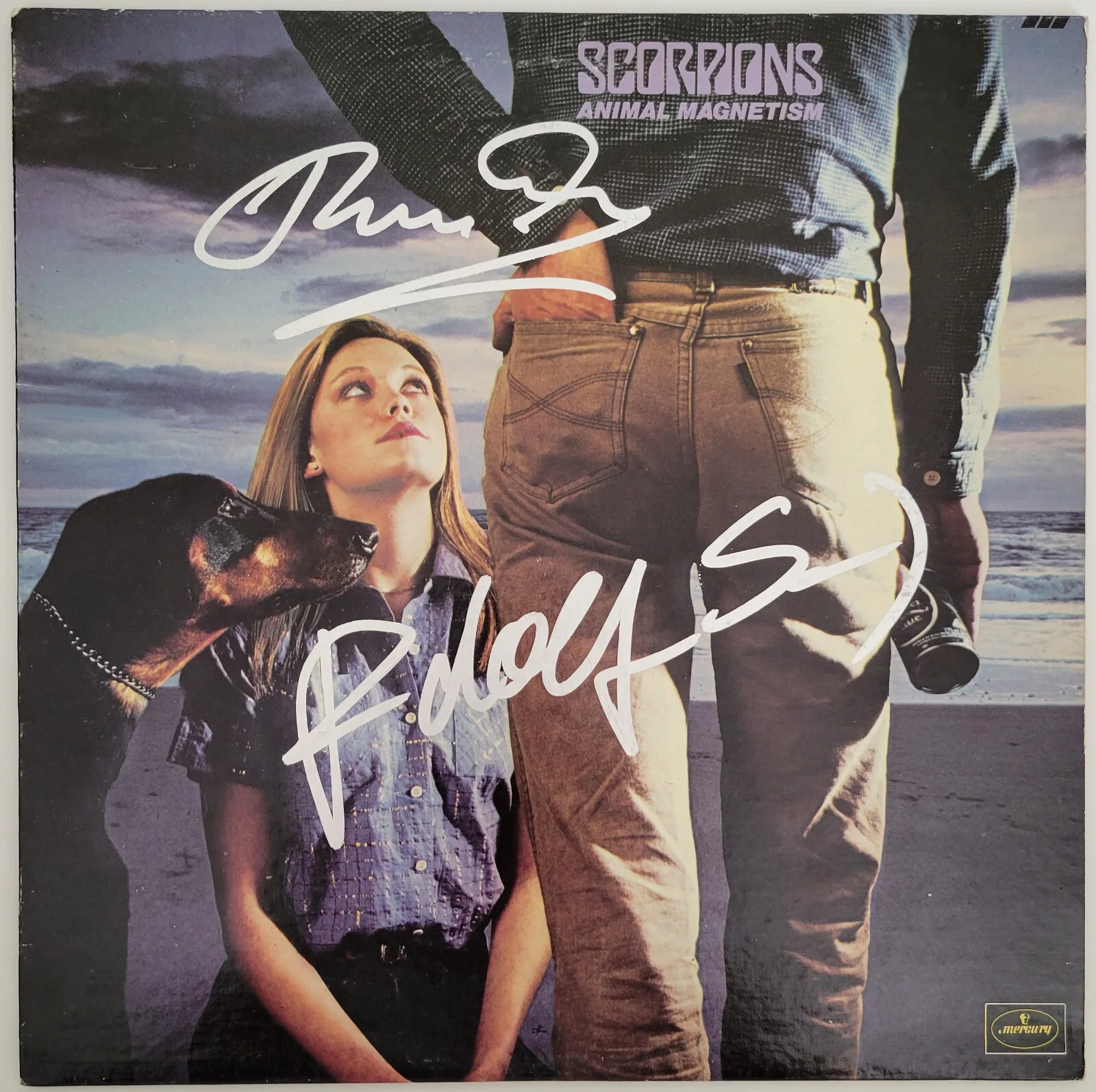 Klaus Meine Rudolf Schenker signed Scorpions Animal Magnetism album COA proof, image 3