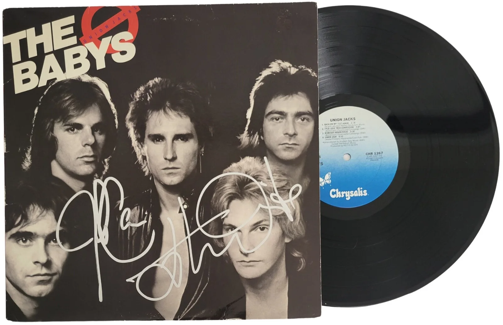 John Waite Jonathan Cain Signed Babys Union Jacks Album Proof Autographed Vinyl, image 2