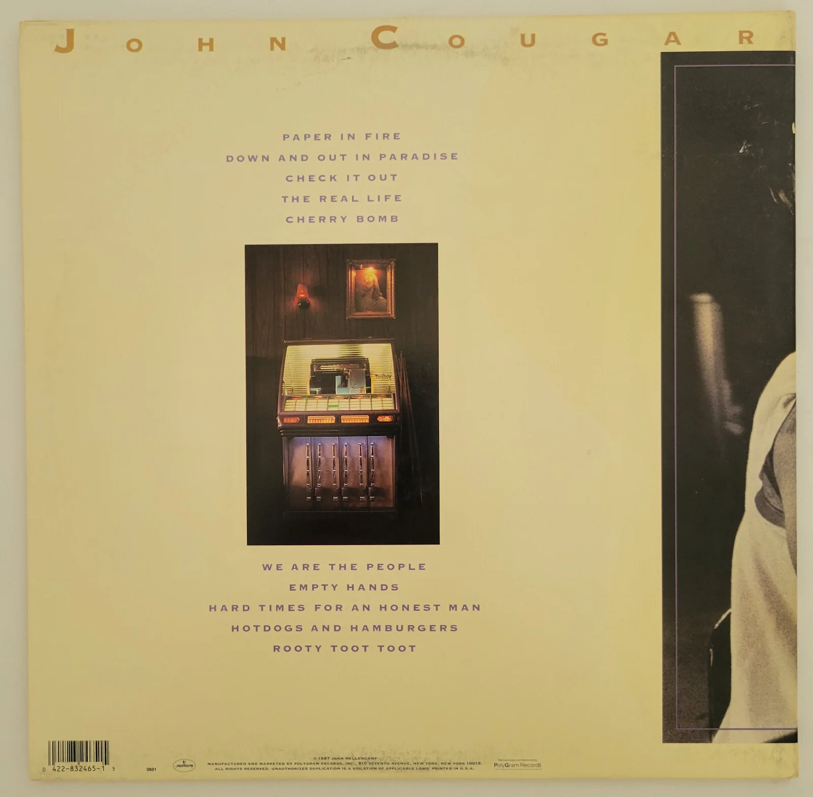 John Cougar Mellencamp signed The Lonesome Jubilee album Vinyl COA proof auto, изображение 5