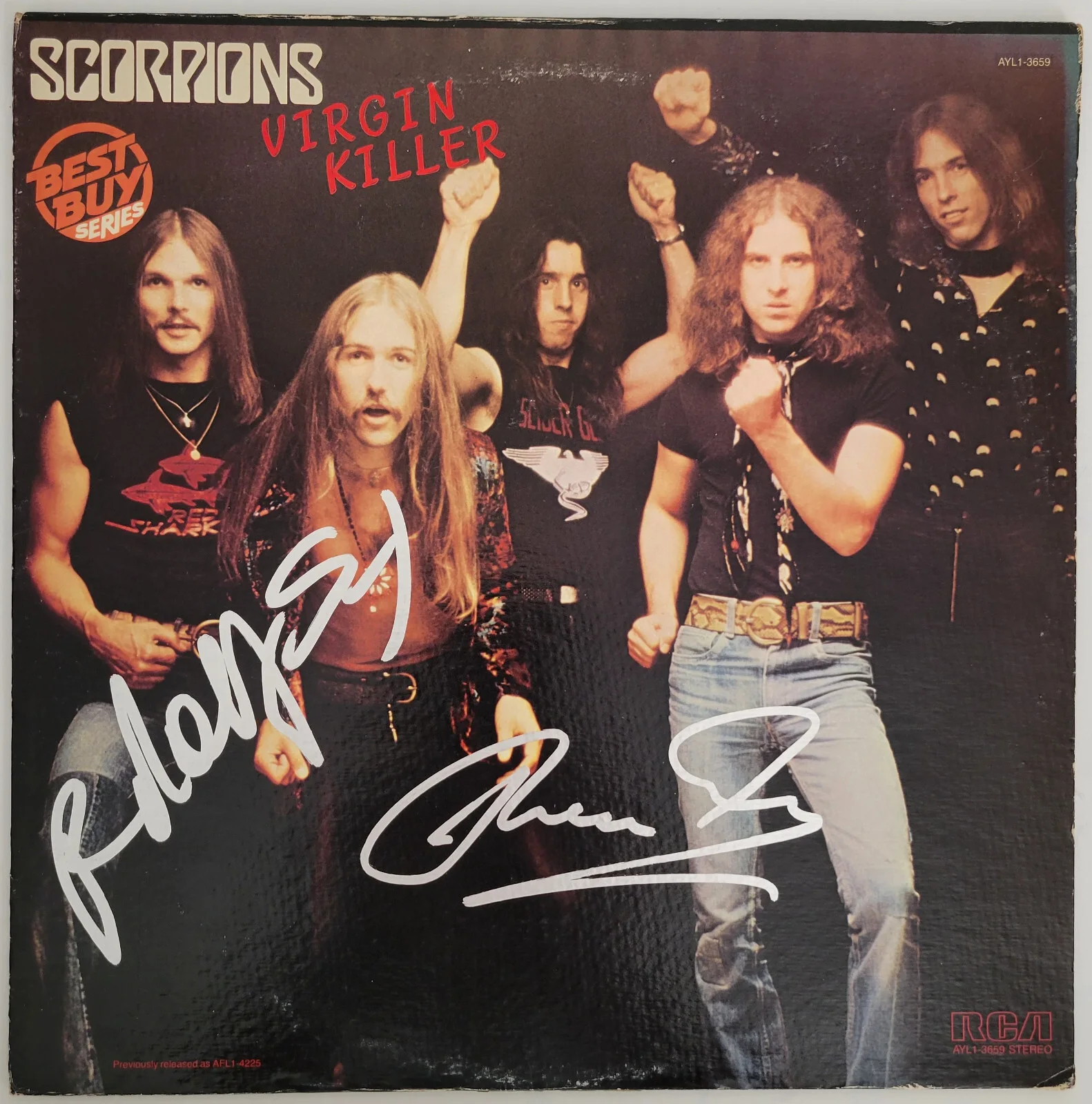 Klaus Meine Rudolf Schenker signed Scorpions Virgin Killer album COA exact proof, изображение 3