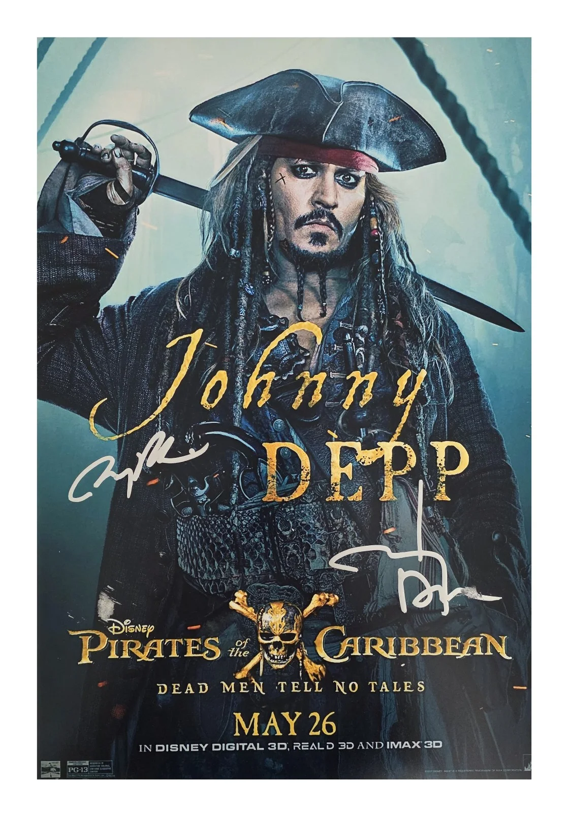 Johnny Depp, Jerry Bruckheimer — Johnny Depp Signed Pirates of the Caribbean 12x18 Photo COA Proof Autographed, изображение 2