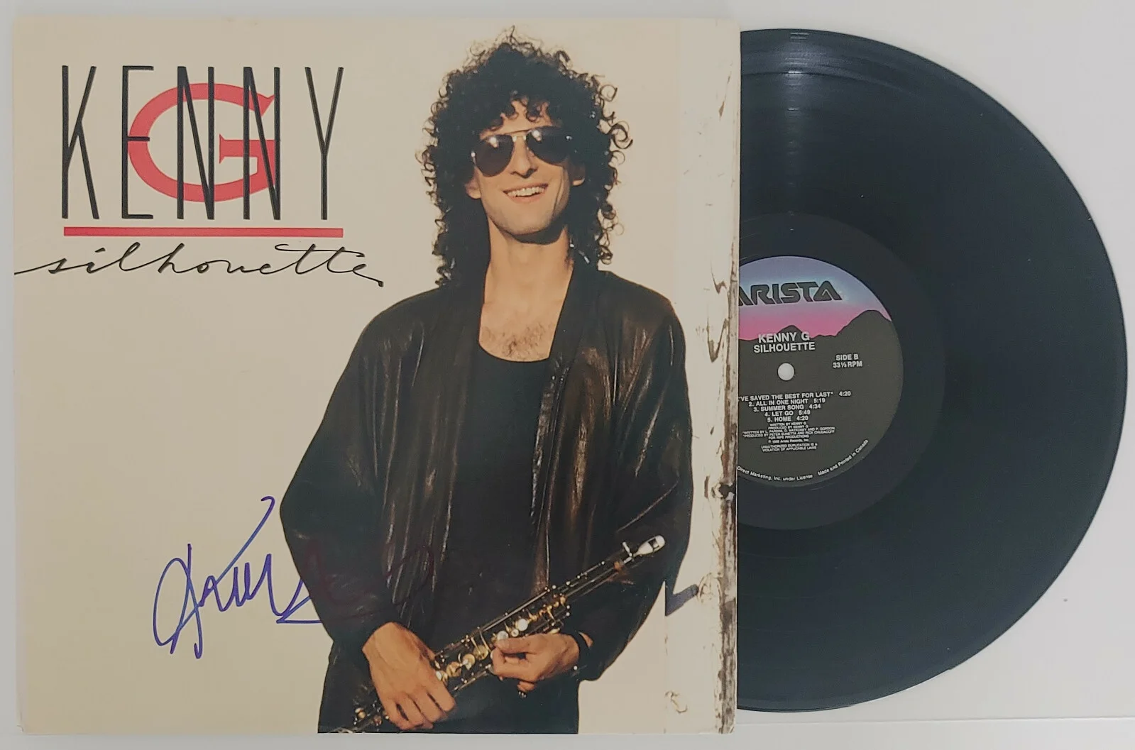 Kenny G Saxophonist signed autographed Silhouette album vinyl proof Beckett COA, image 3