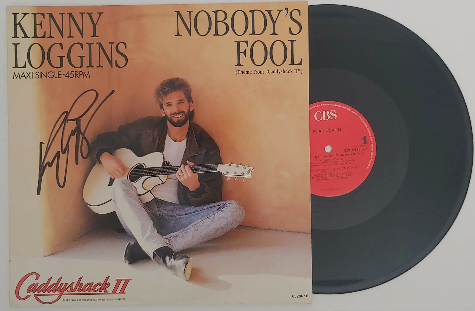 Kenny Loggins signed Caddyshack Nobody's Fool album vinyl proof Beckett COA, image 3