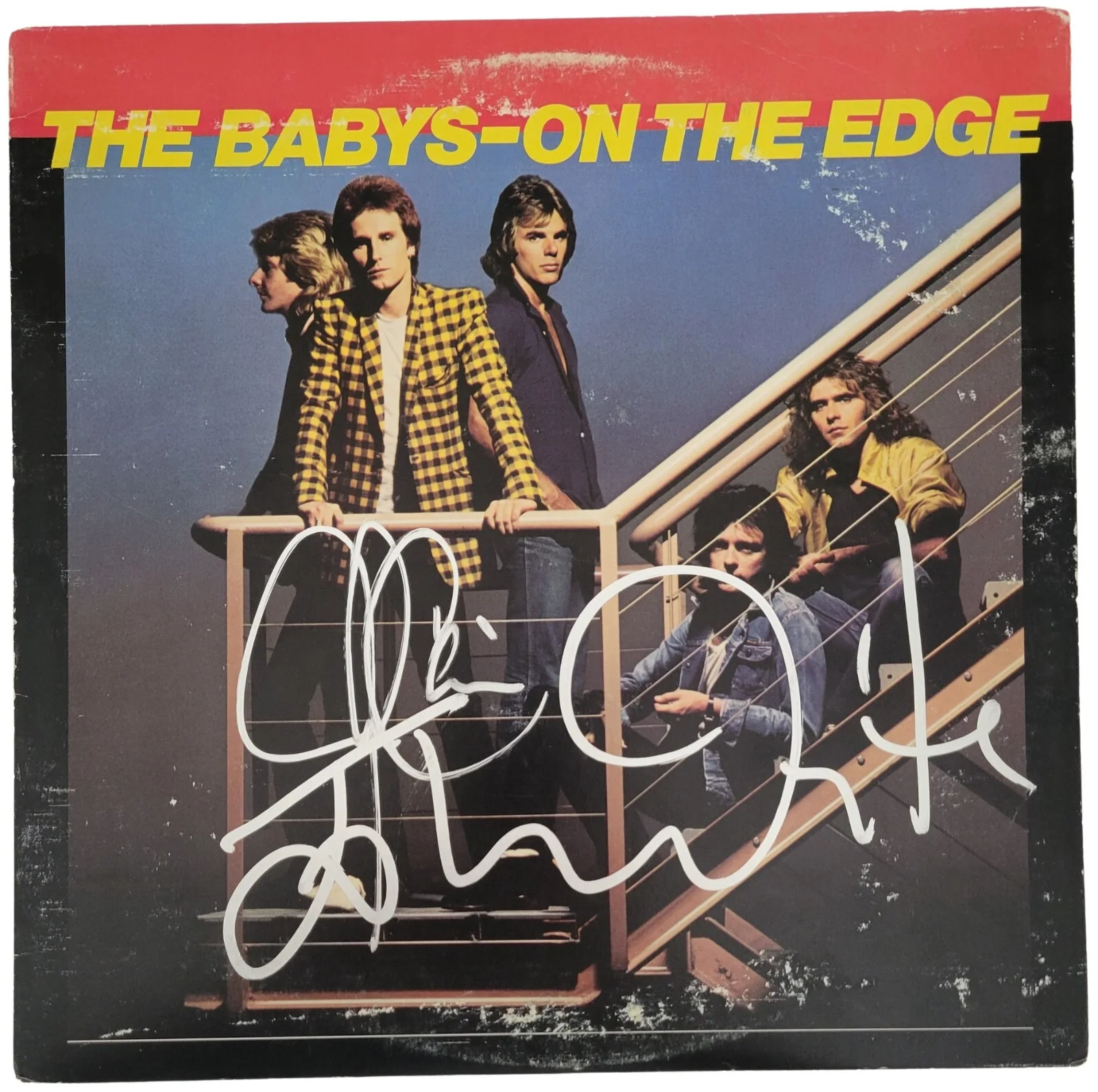John Waite Jonathan Cain Signed Babys On The Edge Album Proof Autographed Vinyl, изображение 3