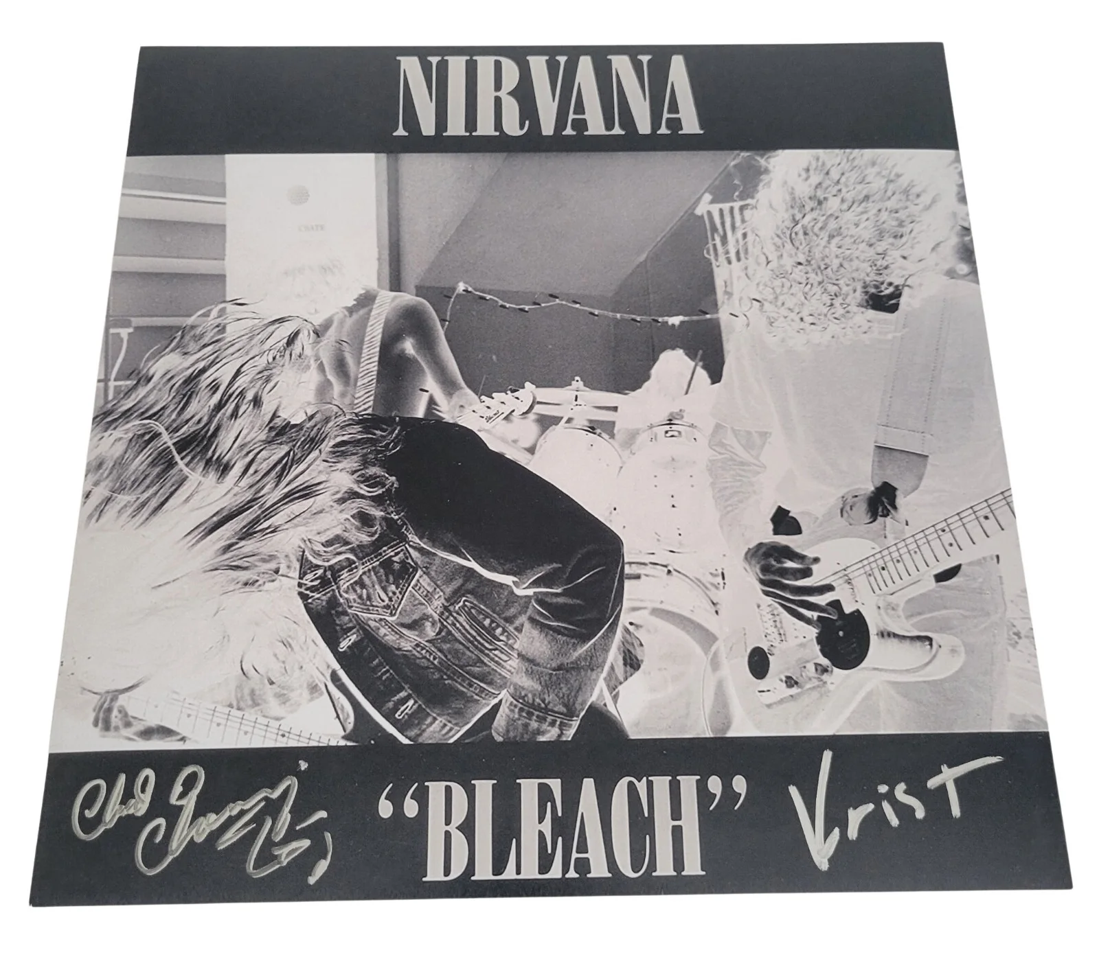 Krist Novoselic signed Nirvana Bleach 12x12 album photo COA proof Chad Channing, изображение 3