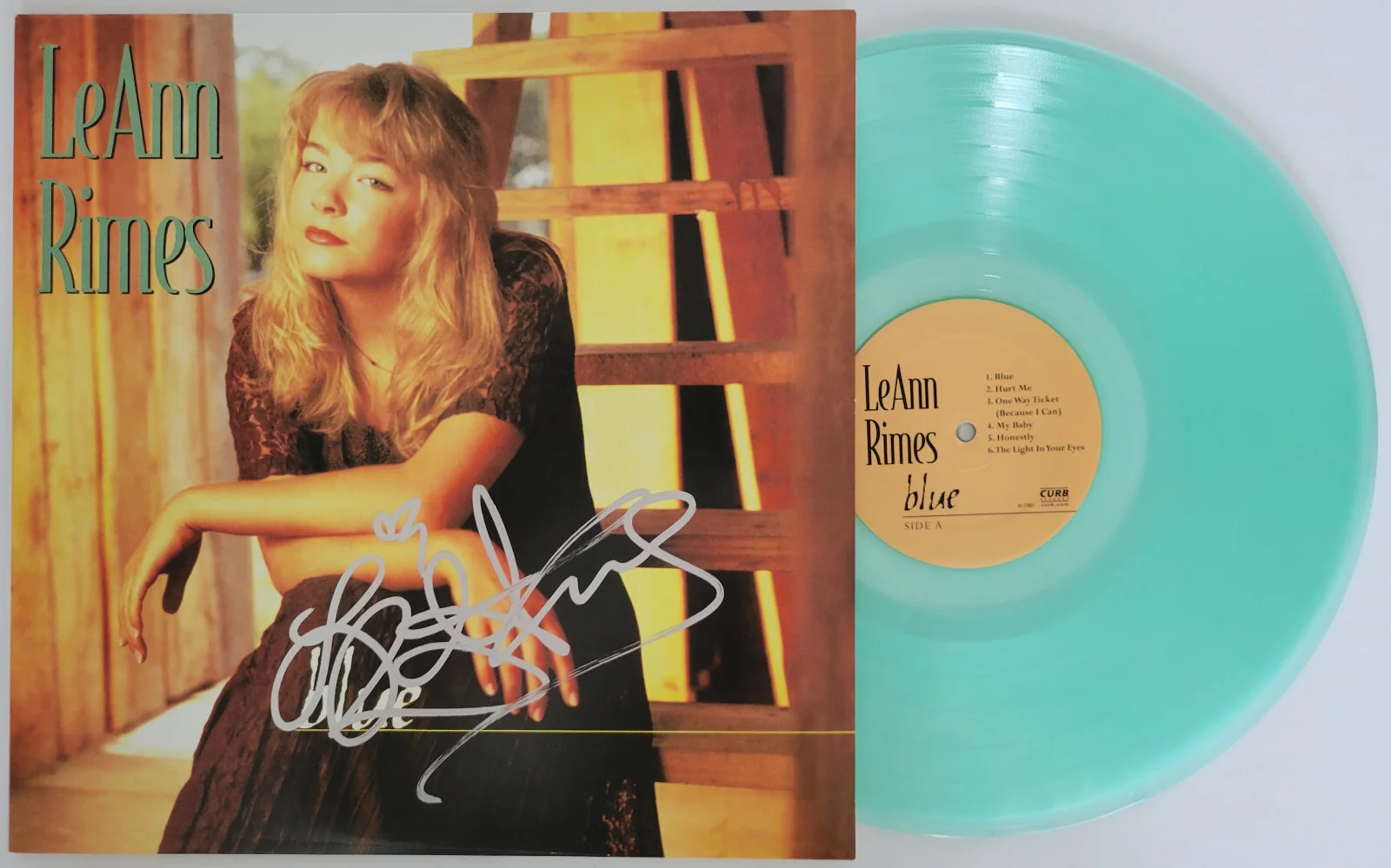 LeAnn Rimes signed Blue album vinyl record COA exact proof autographed, image 2