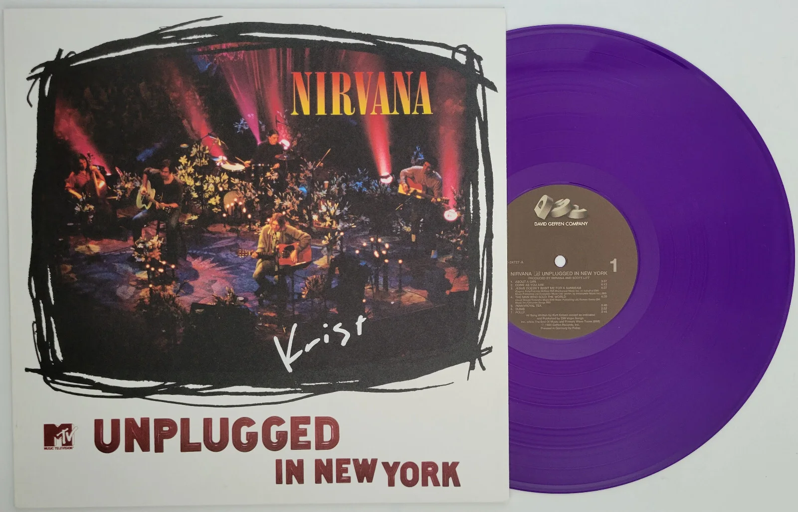 Krist Novoselic signed Nirvana Unplugged album,vinyl COA exact proof autographed, изображение 2