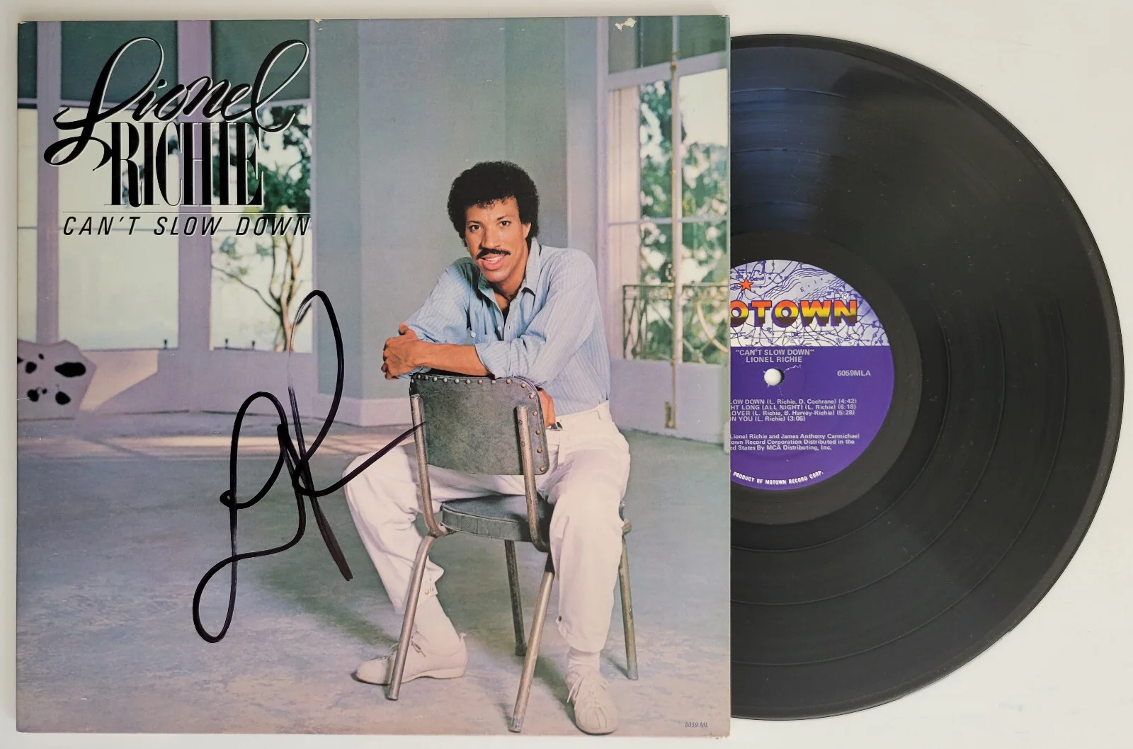 Lionel Richie signed Cant Slow Down album vinyl record COA proof autographed, изображение 2