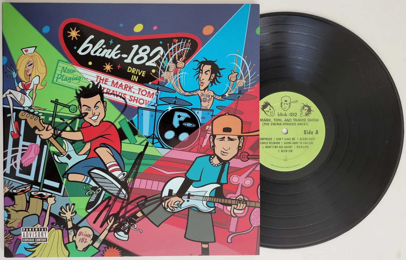 Mark Hoppus Tom Delonge signed Blink 182 The Enema Strikes Back album COA proof, изображение 2