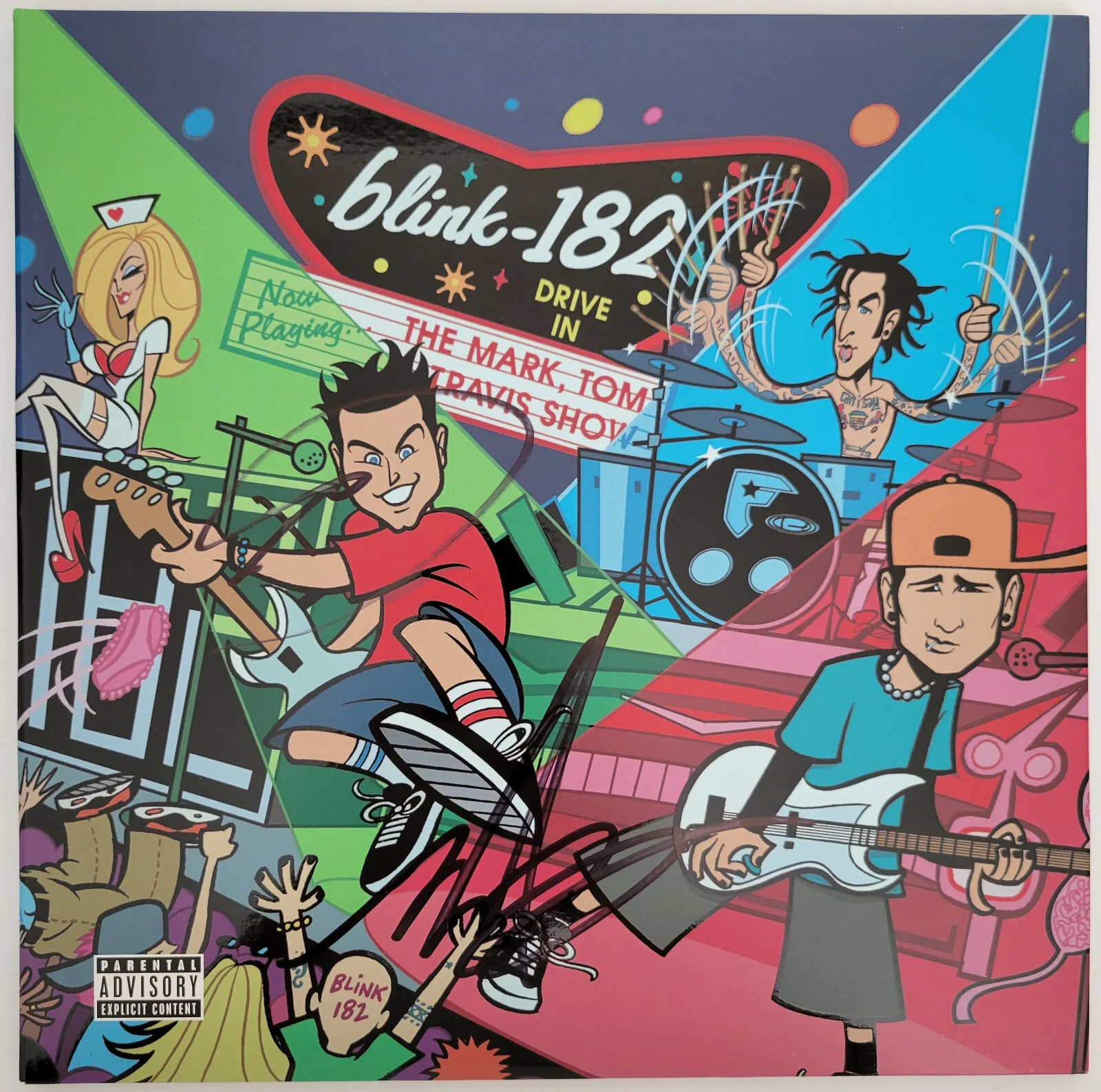 Mark Hoppus Tom Delonge signed Blink 182 The Enema Strikes Back album COA proof, изображение 3