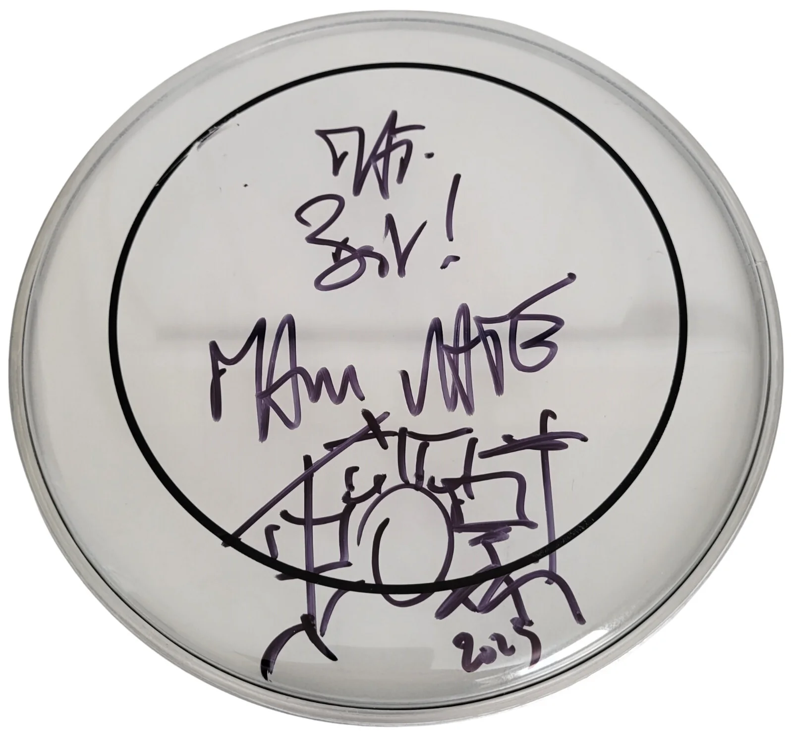 Manu Katche Signed Autographed Drumhead COA Proof Sing & Peter Gabriel Drummer, image 3