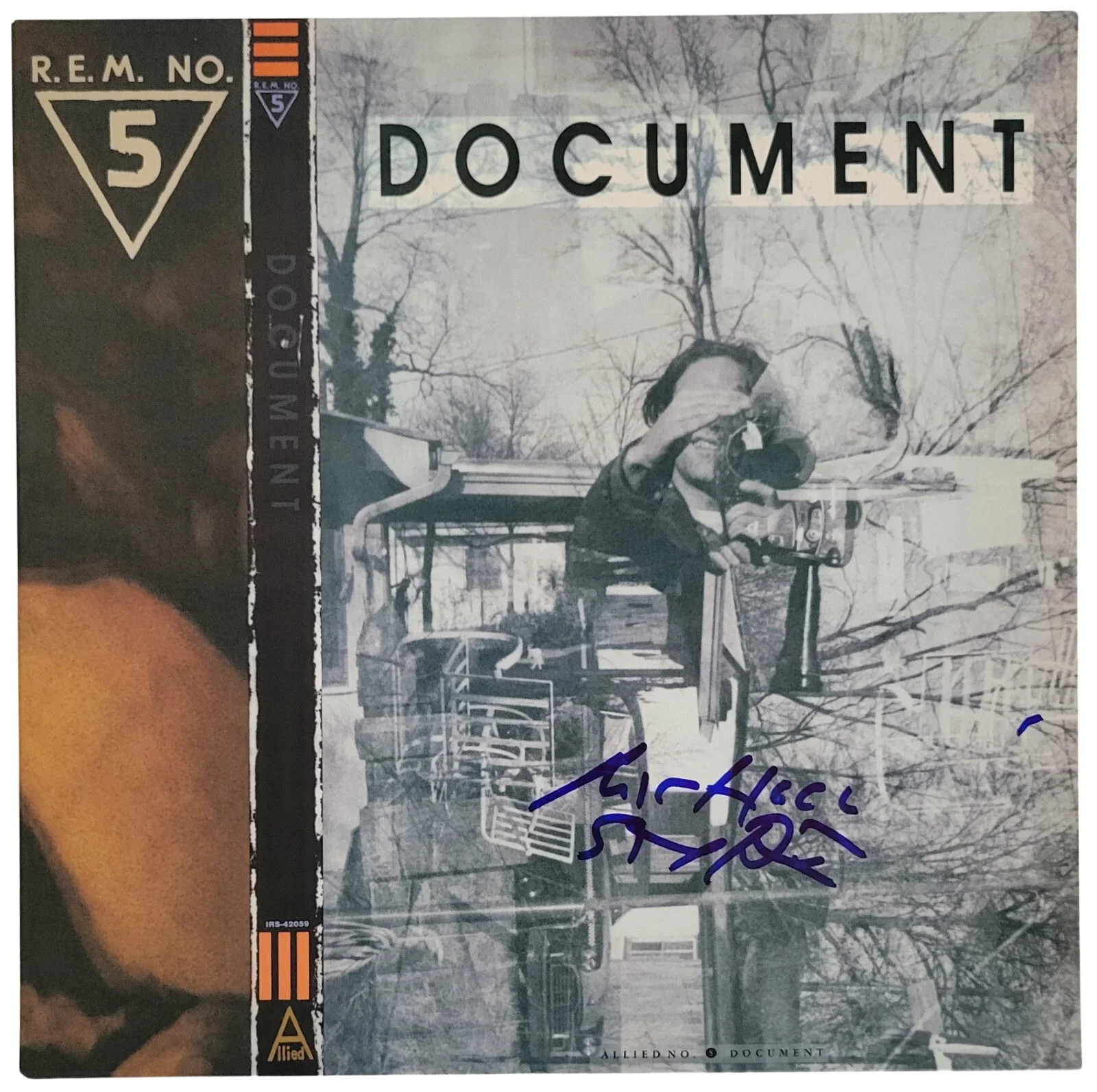 Michael Stipe Signed R.E.M. Document Album COA Proof Autographed Vinyl Record, image 3
