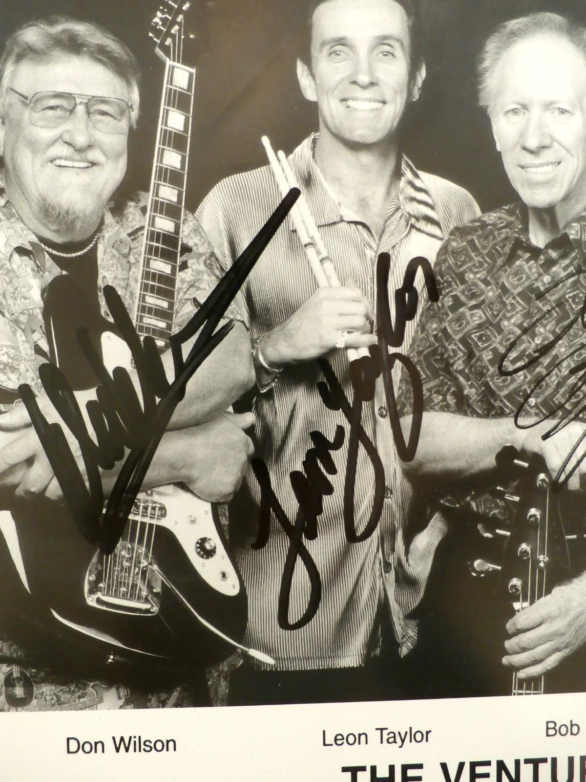 The Ventures Signed 8X10 Black & White Photo, image 3