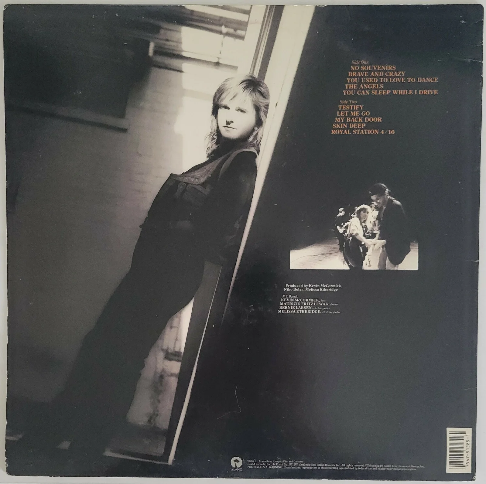 Melissa Etheridge signed Brave and Crazy album COA proof autograph vinyl record, image 4