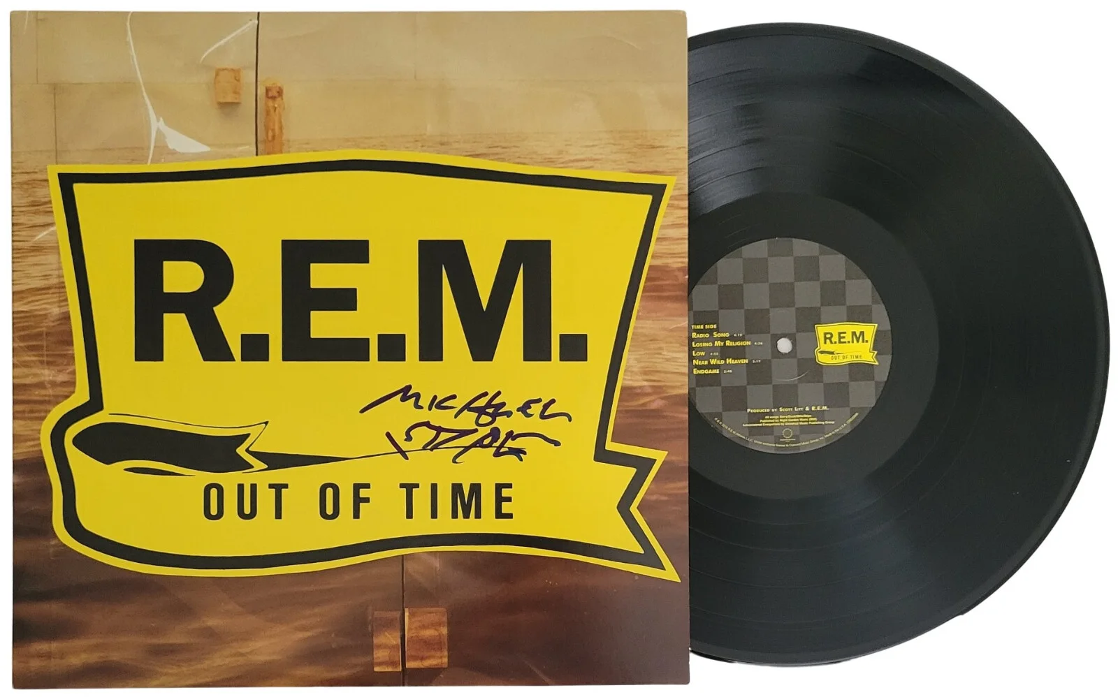 Michael Stipe Signed R.E.M. Out Of Time Album COA Proof Autographed Vinyl Record, изображение 2