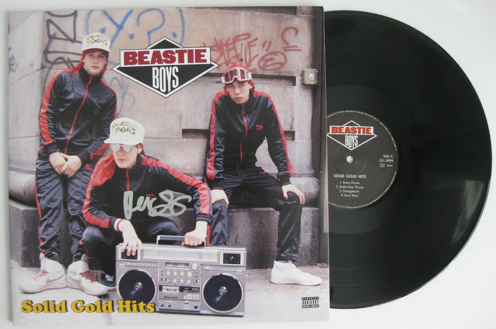 Mike Diamond signed Beastie Boys Solid Gold Hits album vinyl Proof Beckett COA, изображение 2
