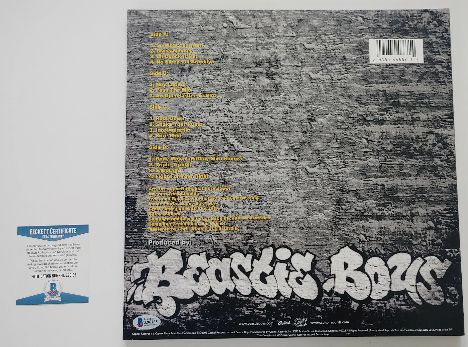 Mike Diamond signed Beastie Boys Solid Gold Hits album vinyl Proof Beckett COA, изображение 4