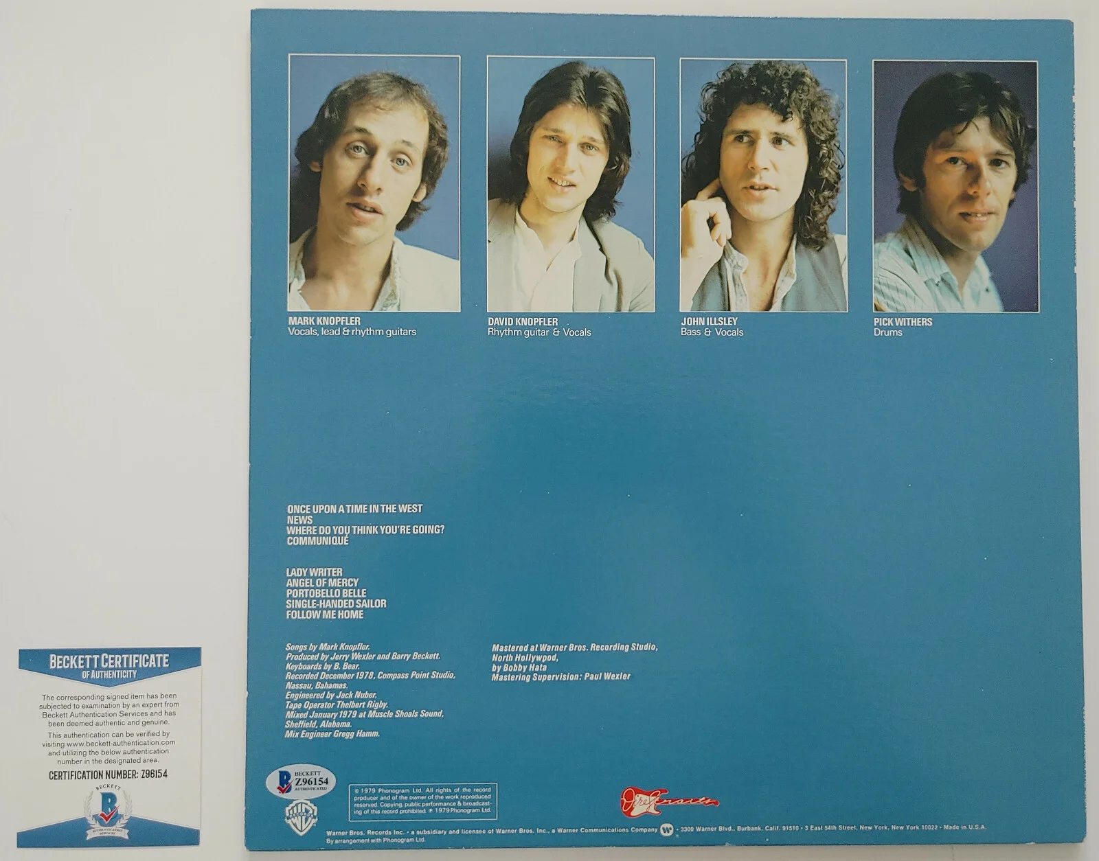 Mark Knopfler autographed Dire Straits Communique album vinyl COA Proof Beckett, image 4
