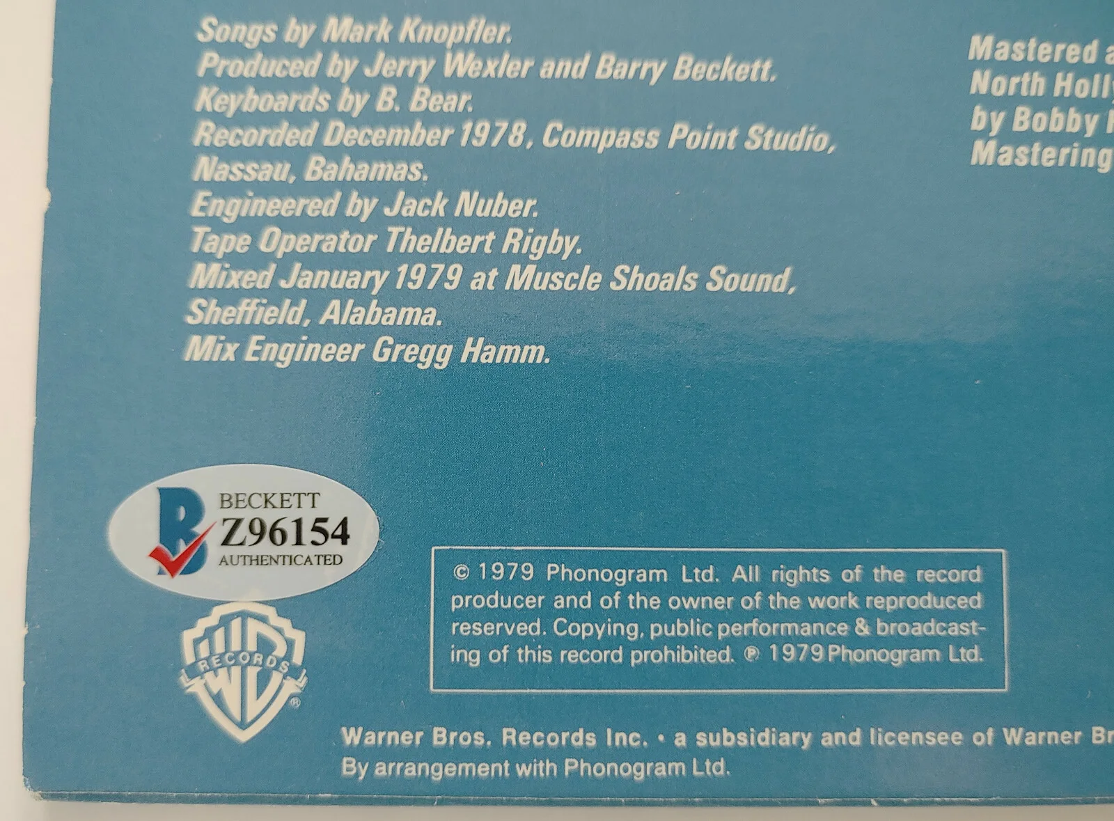 Mark Knopfler autographed Dire Straits Communique album vinyl COA Proof Beckett, image 5