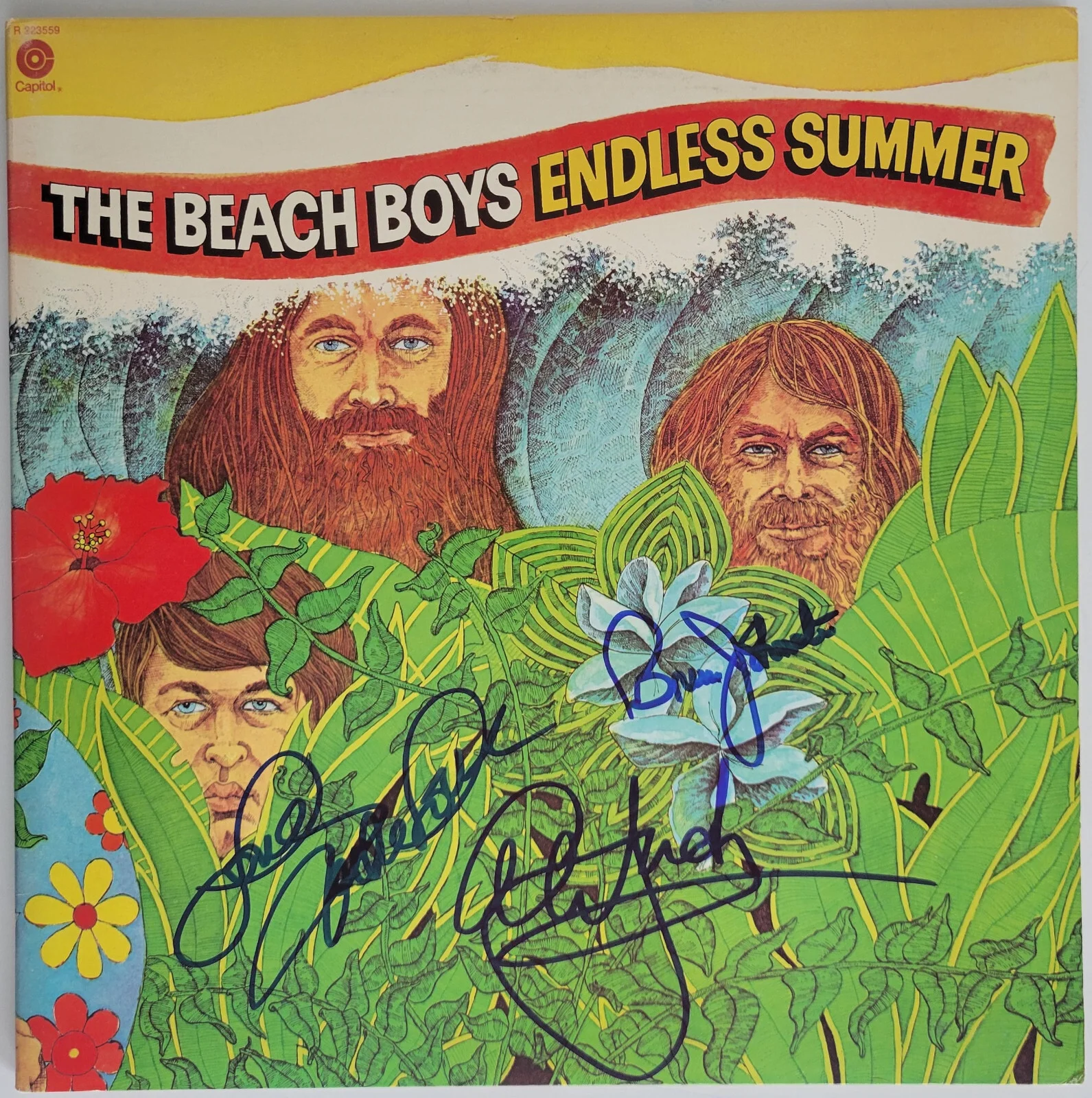 Mike Love Al Jardine Johnston signed The Beach Boys Endless Summer album Proof, image 3