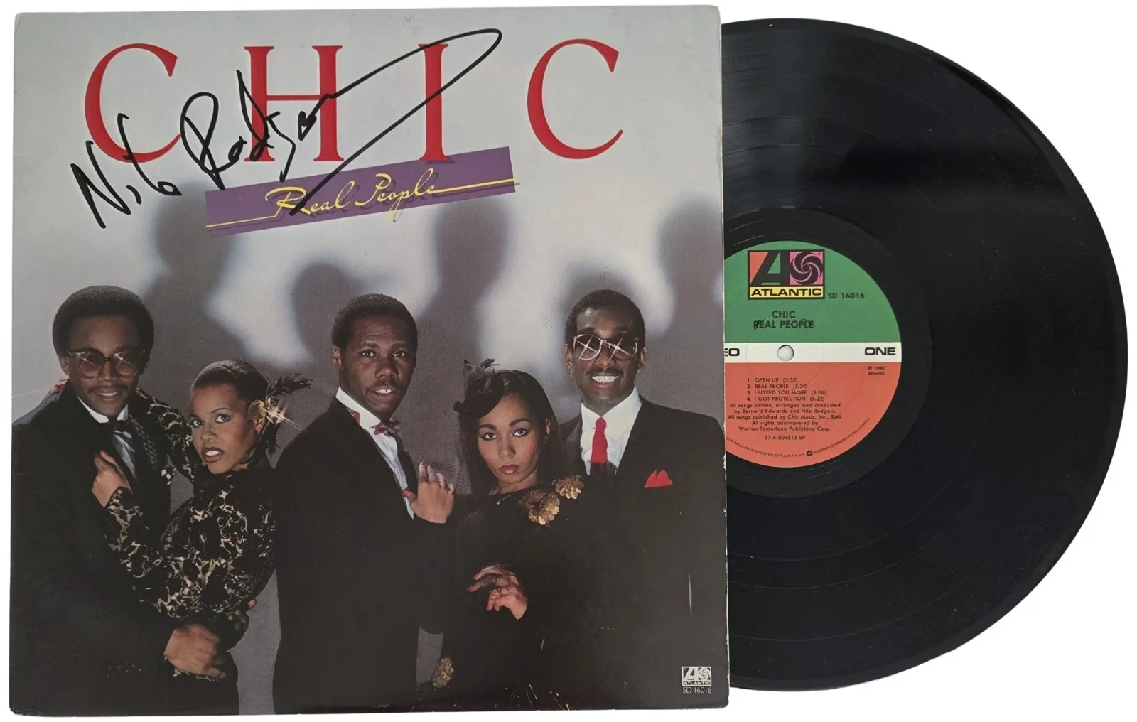 Nile Rodgers Signed Chic Real People Album COA Proof Autographed Vinyl Record, изображение 2