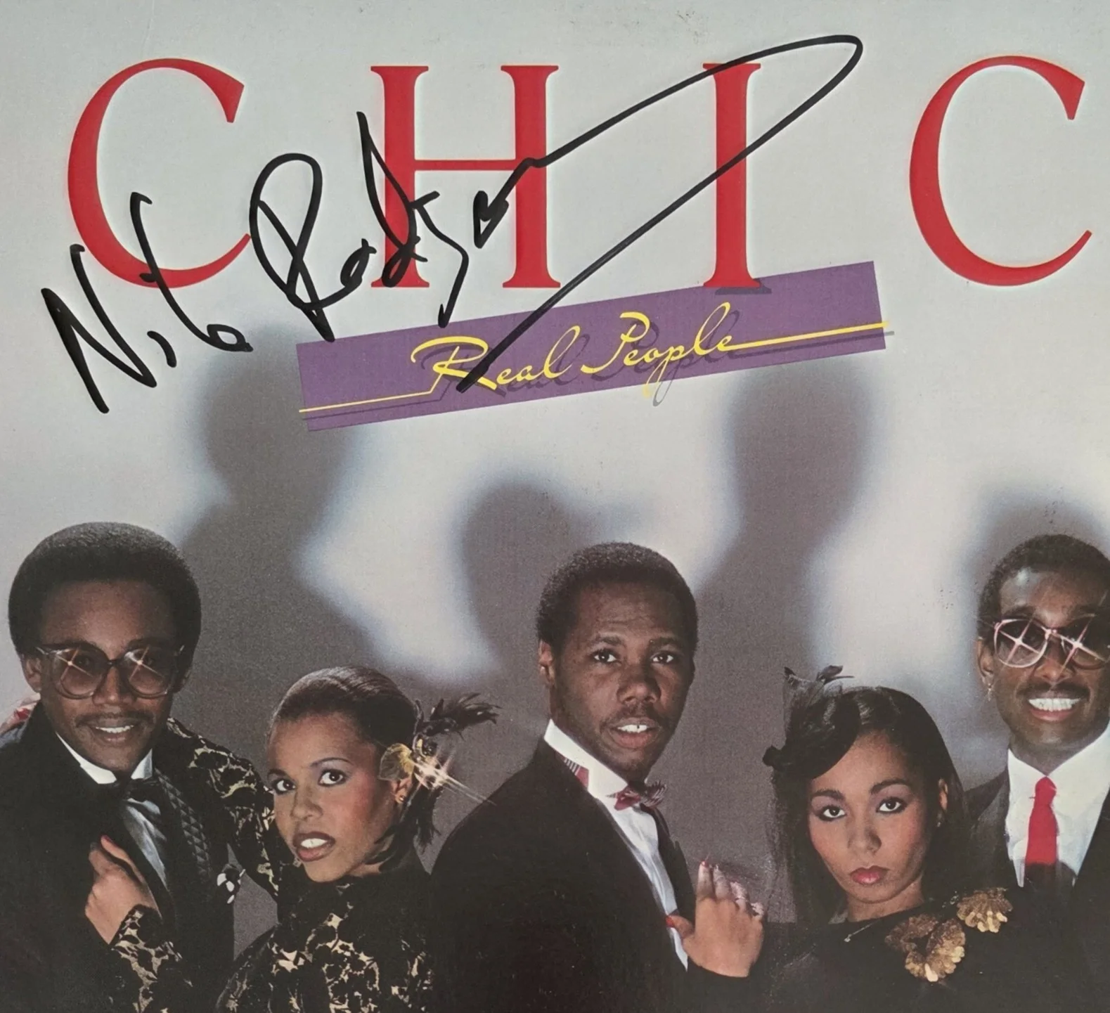 Nile Rodgers Signed Chic Real People Album COA Proof Autographed Vinyl Record, изображение 5