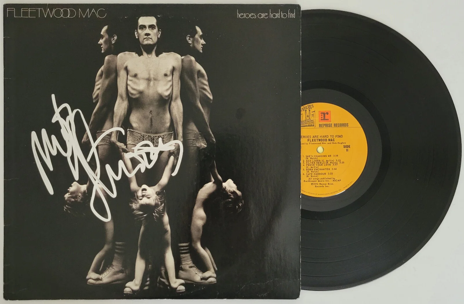 Mick Fleetwood signed Fleetwood Mac Heroes Are Hard to Find album vinyl proof, изображение 2