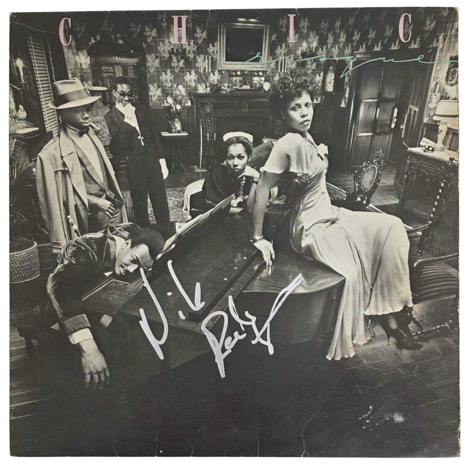 Nile Rodgers Signed Chic Risque Album COA Exact Proof Autographed Vinyl Record, изображение 5