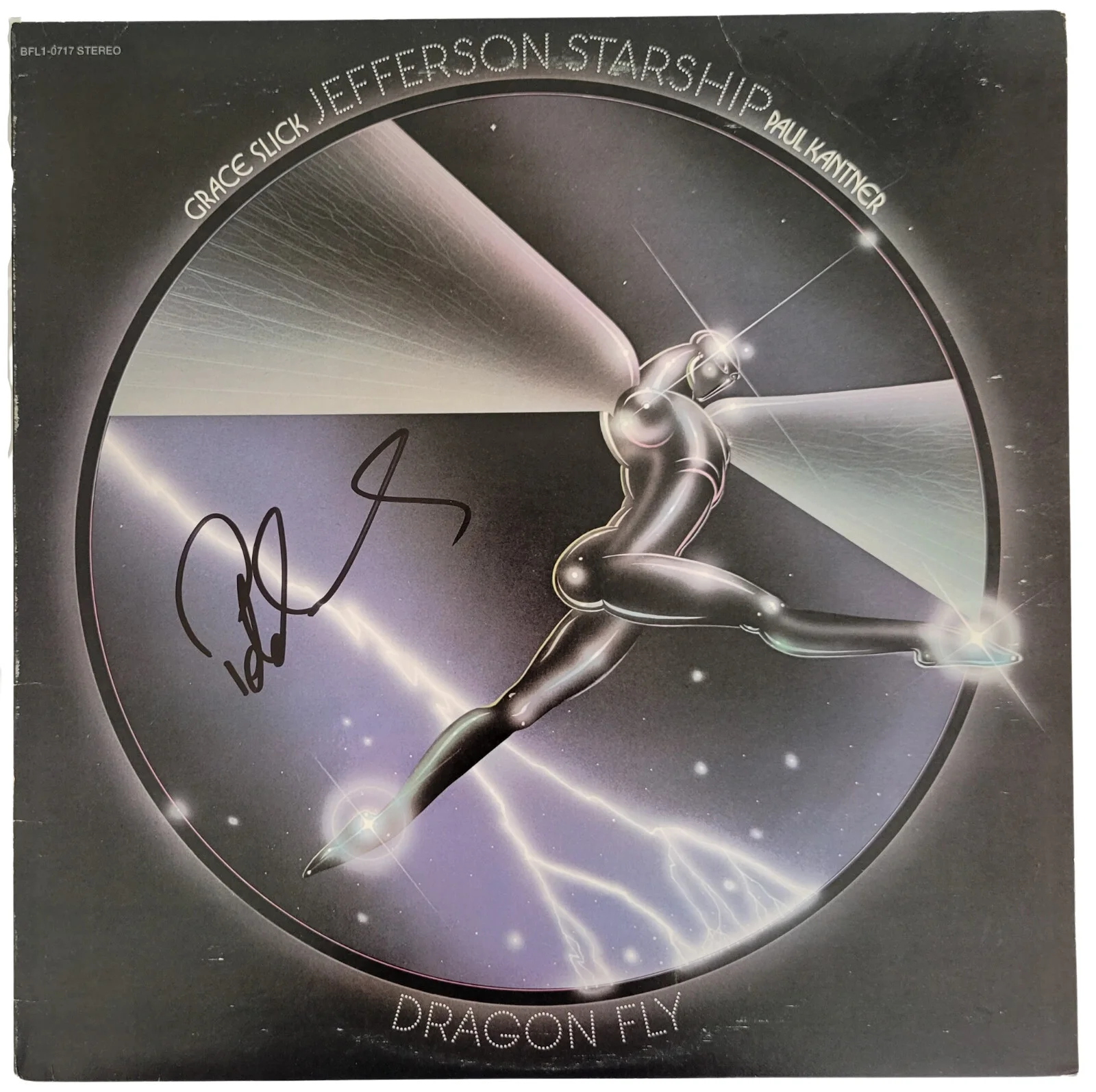 Pete Sears Signed Jefferson Starship Dragon Fly Album Vinyl Record COA Proof, image 3