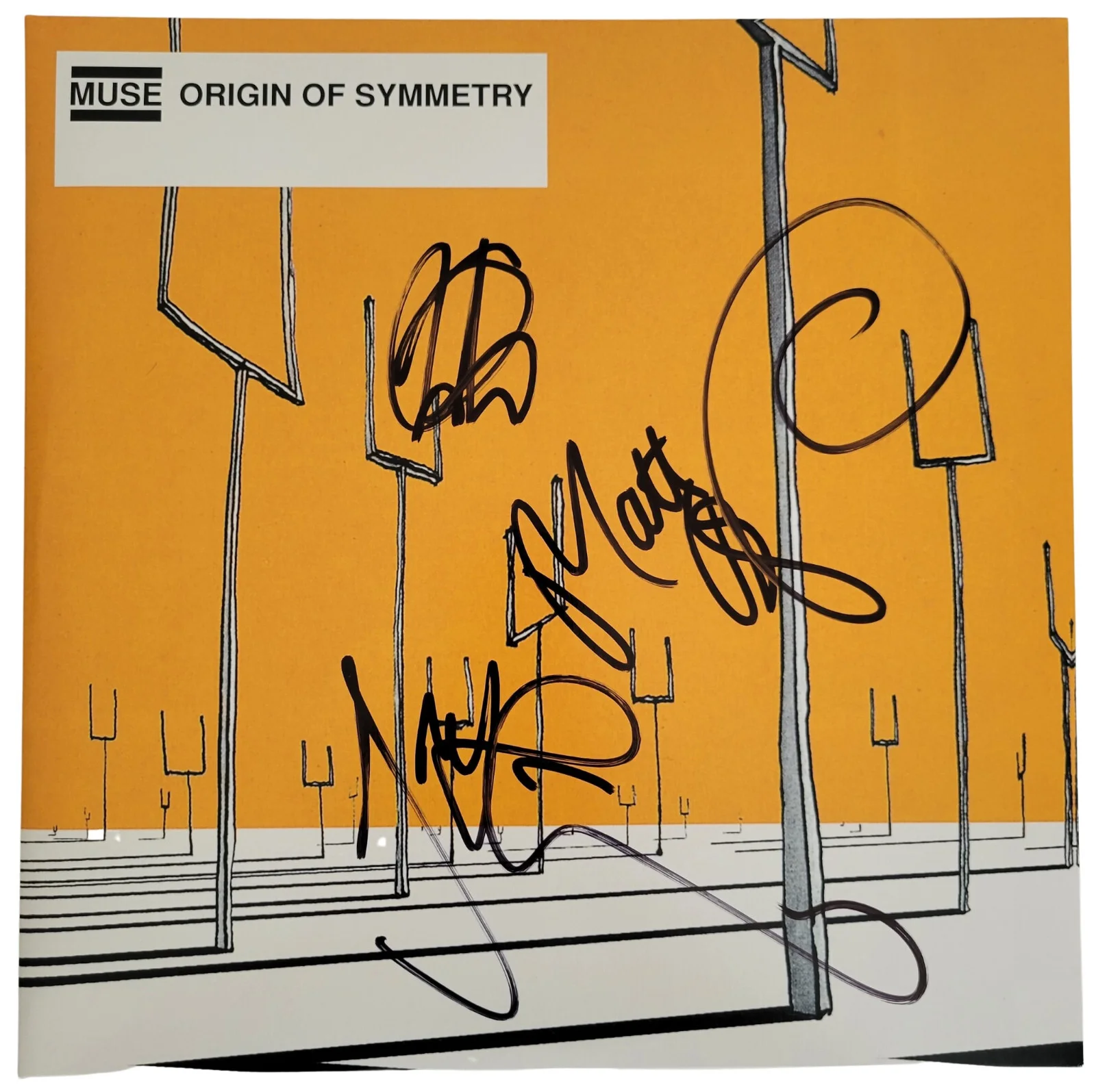 Muse signed Origin of Symmetry album vinyl COA proof Matt Bellamy,Chris,Dominic, изображение 3