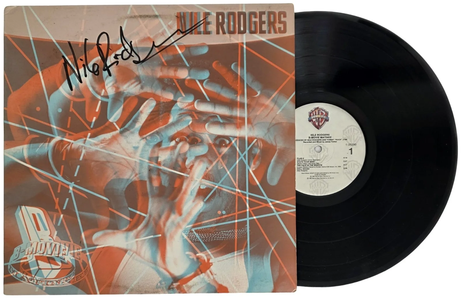 Nile Rodgers Signed B-Movie Matinee Album COA Proof Autographed Vinyl Record, изображение 2