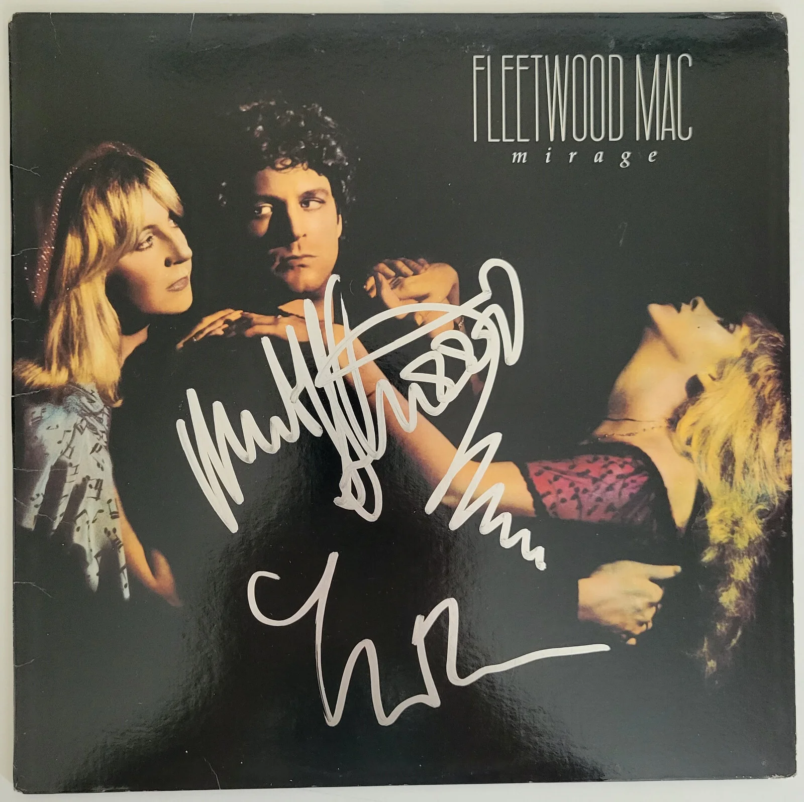 Mick Fleetwood Lindsey Buckingham signed Fleetwood Mac Mirage album vinyl proof, изображение 3