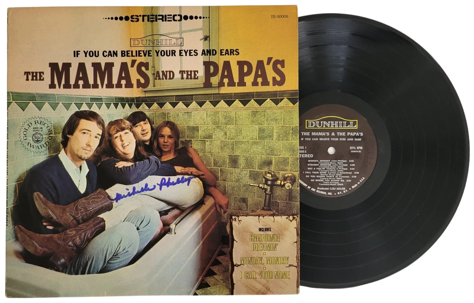 Michelle Phillips Signed Mamas and the Papas Album COA Proof Autographed Vinyl, image 2