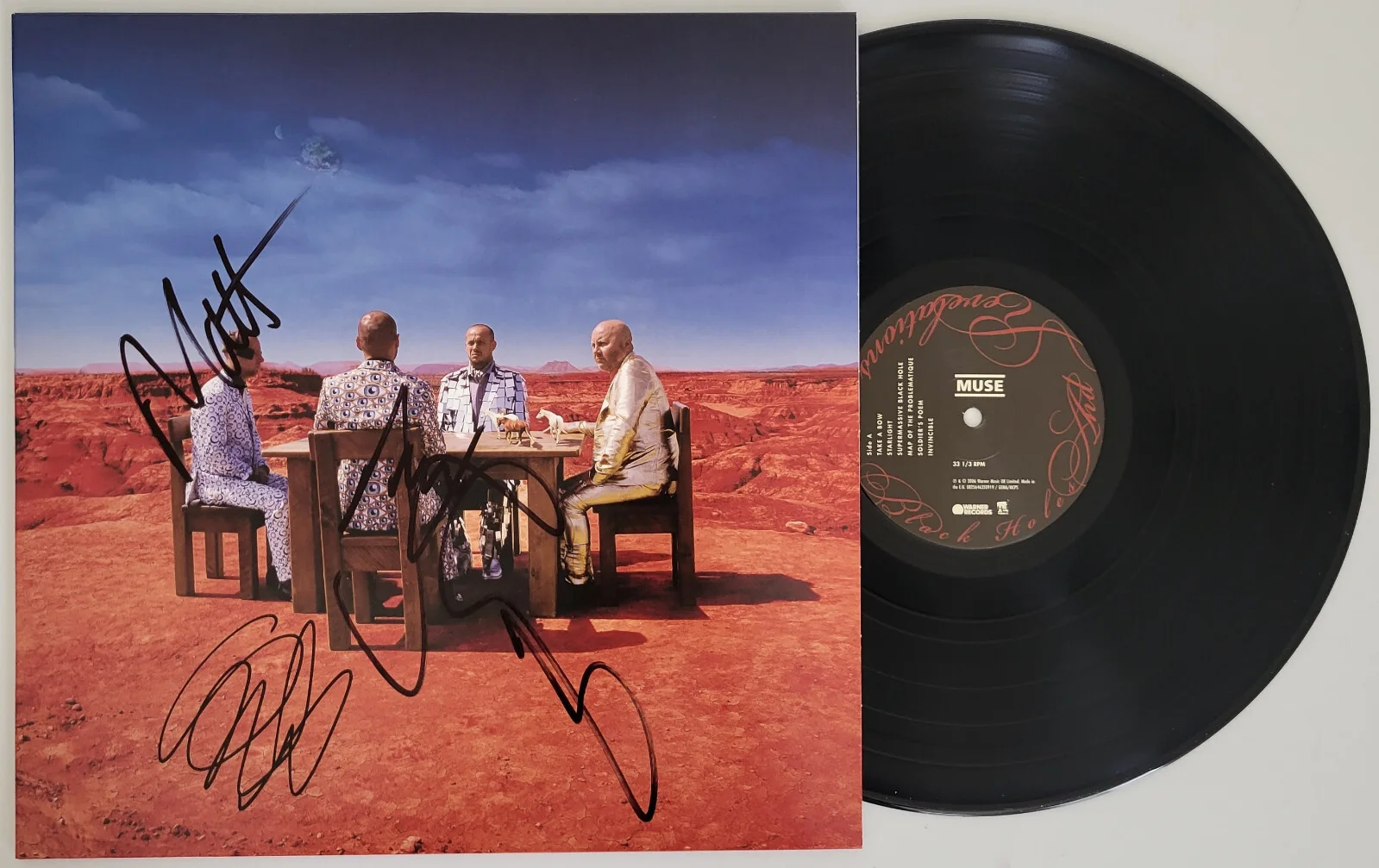 Muse signed Black Holes and Revalations album COA proof Bellamy,Chris,Dominic, изображение 2