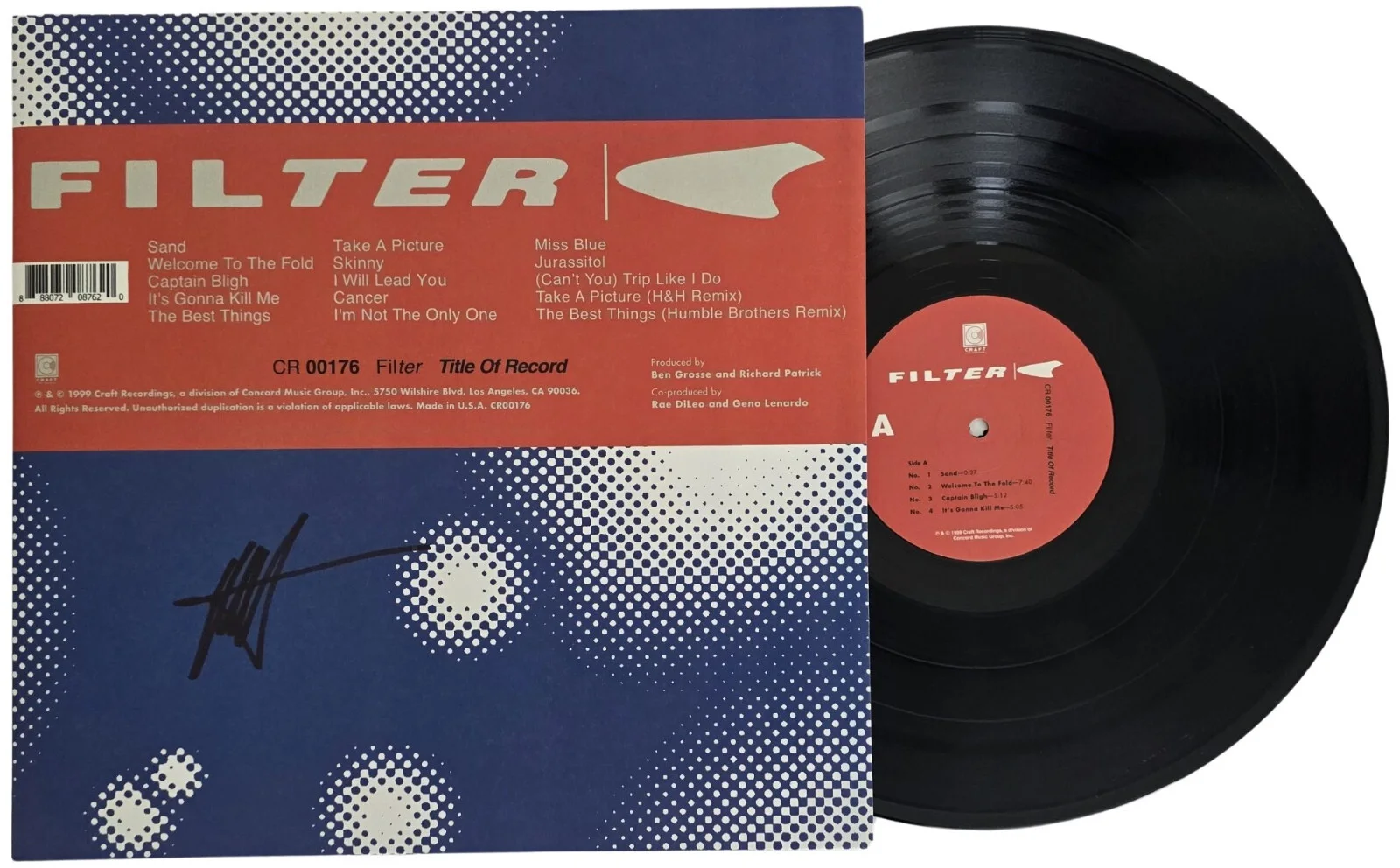 Richard Patrick Signed Filter Title of Record Album COA Proof Autographed Vinyl, изображение 2